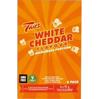 Tait's White Cheddar Flavour Microwave Popcorn 6 x 91g