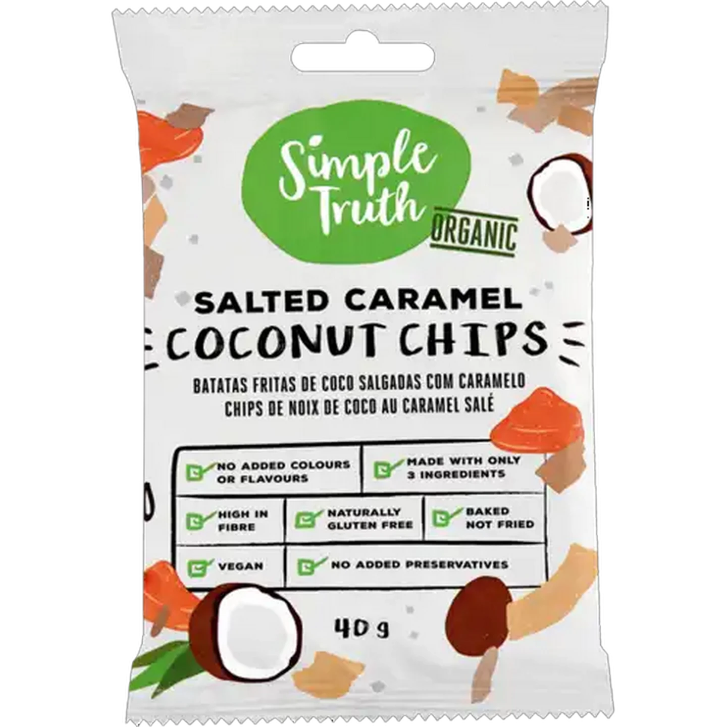 Image of Simple Truth Salted Caramel Coconut Chips 40g