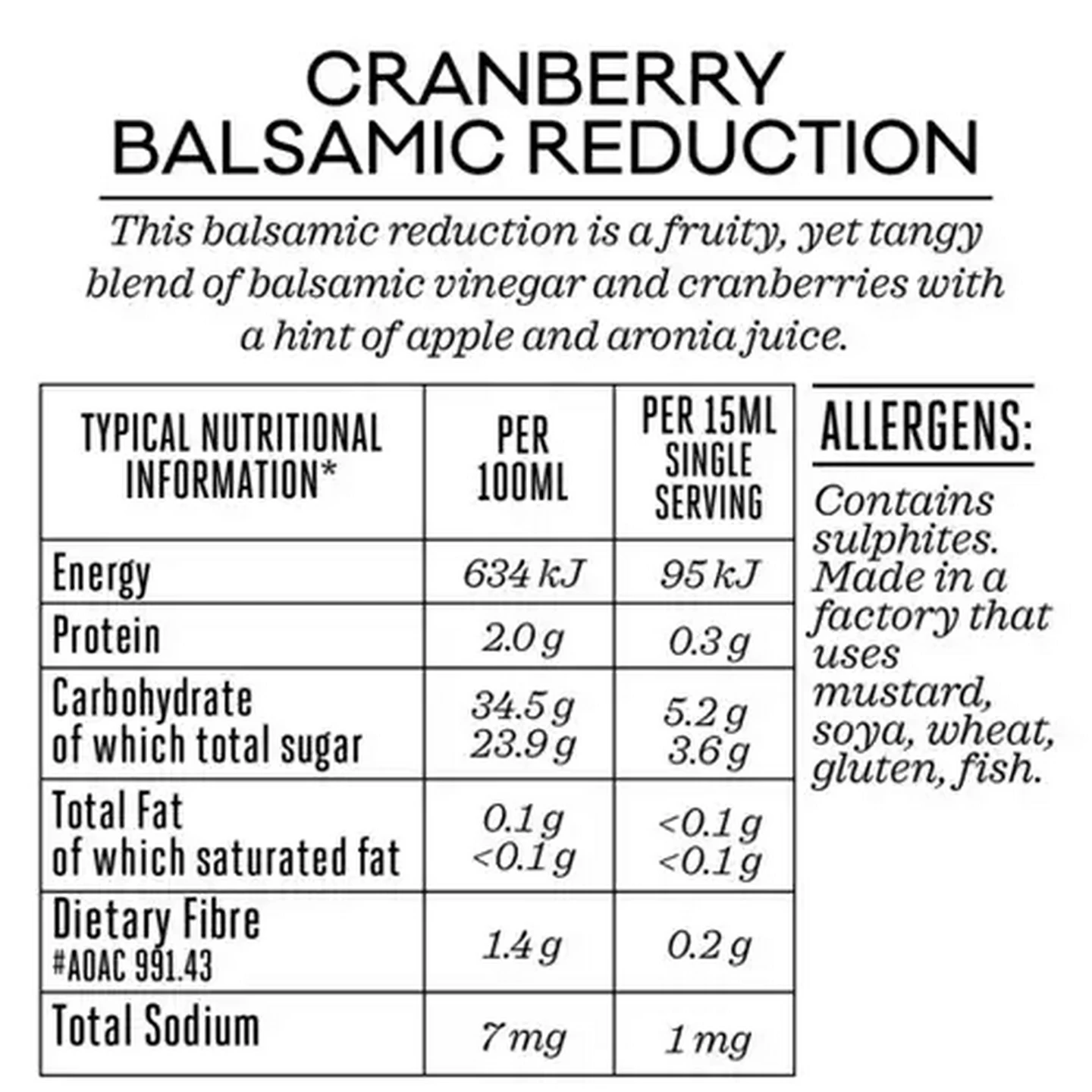 Image of Forage And Feast Cranberry Balsamic Reduction 250ml