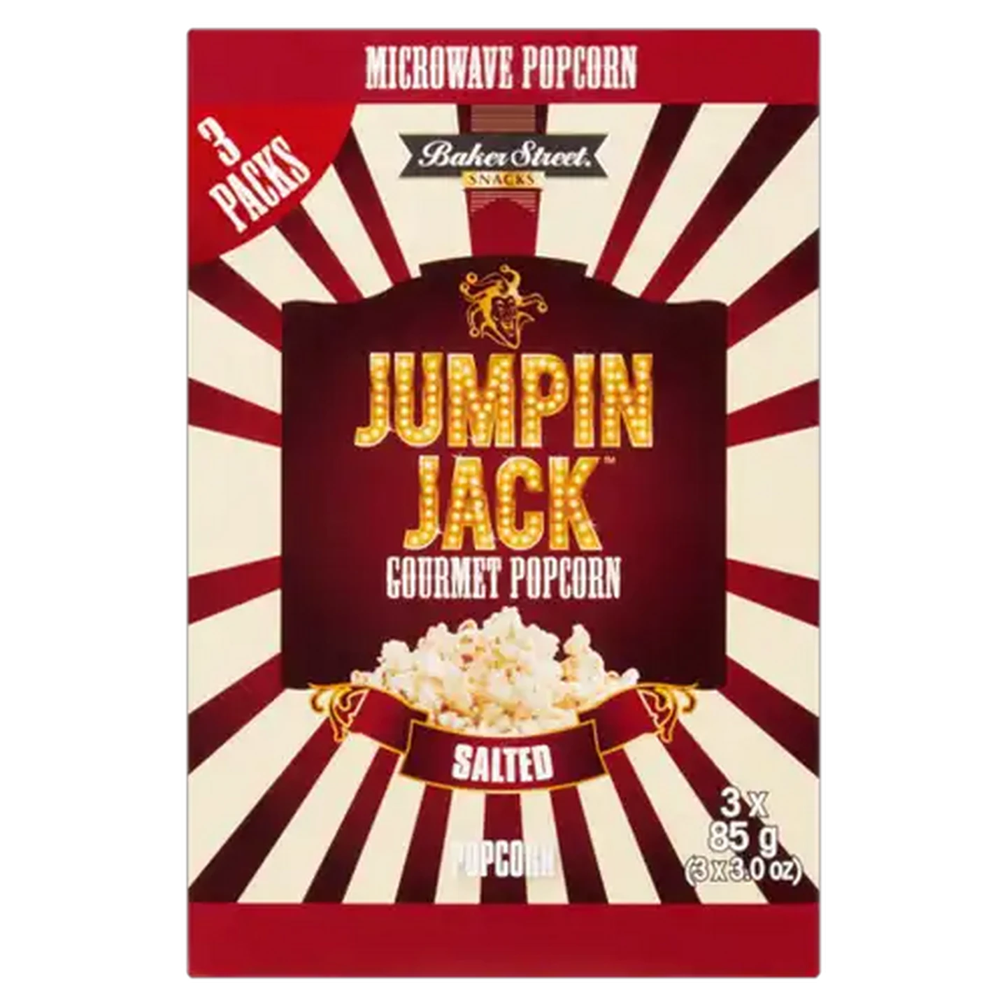 Image of Jumpin Jack Salted Gourmet Microwave Popcorn 3 x 85g