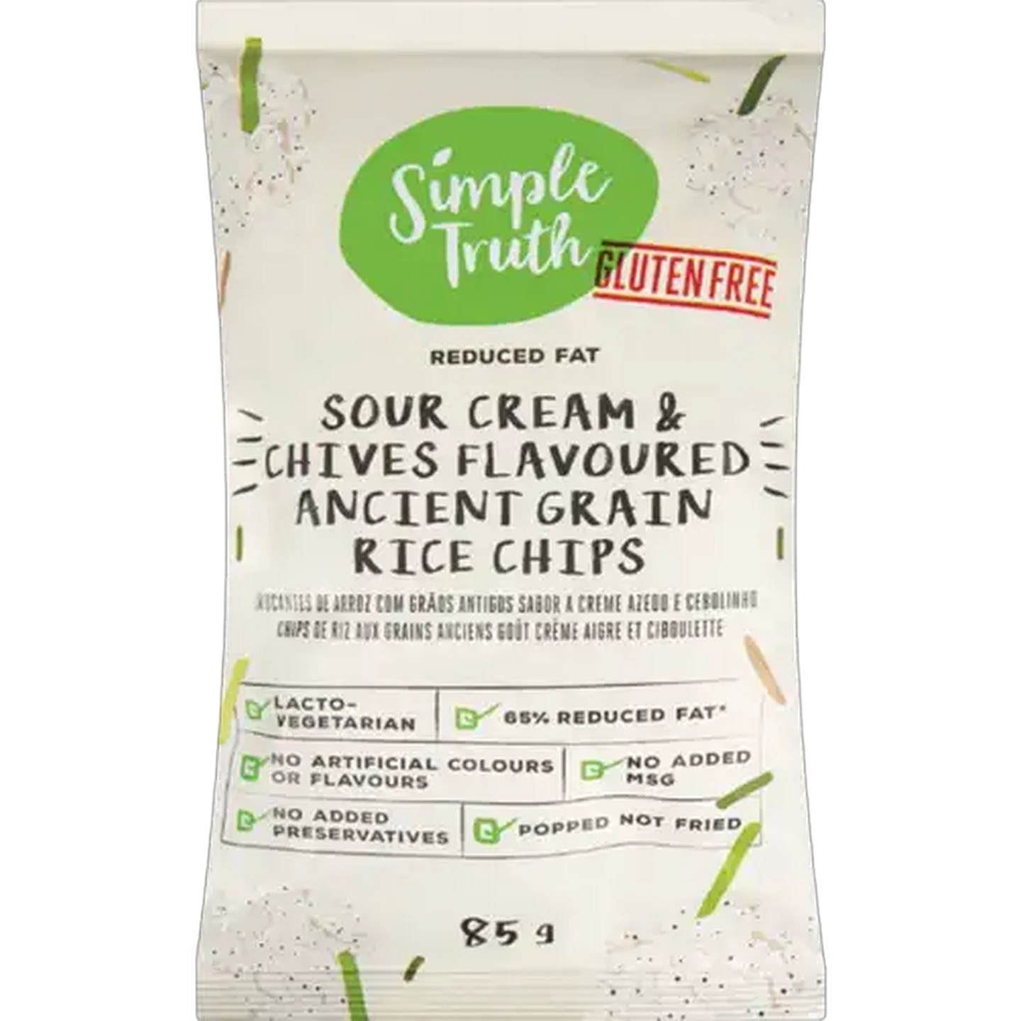Image of Simple Truth Gluten Free Sour Cream & Chives Flavoured Ancient Grain Rice Chips 85g