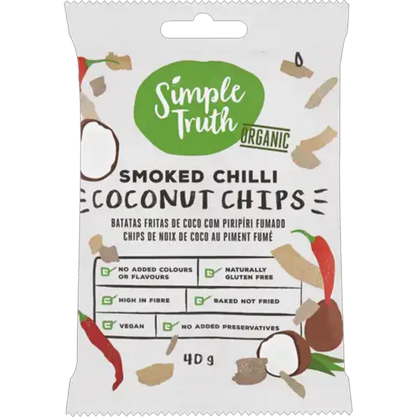 Image of Simple Truth Organic Smoked Chilli Coconut Chips 40g