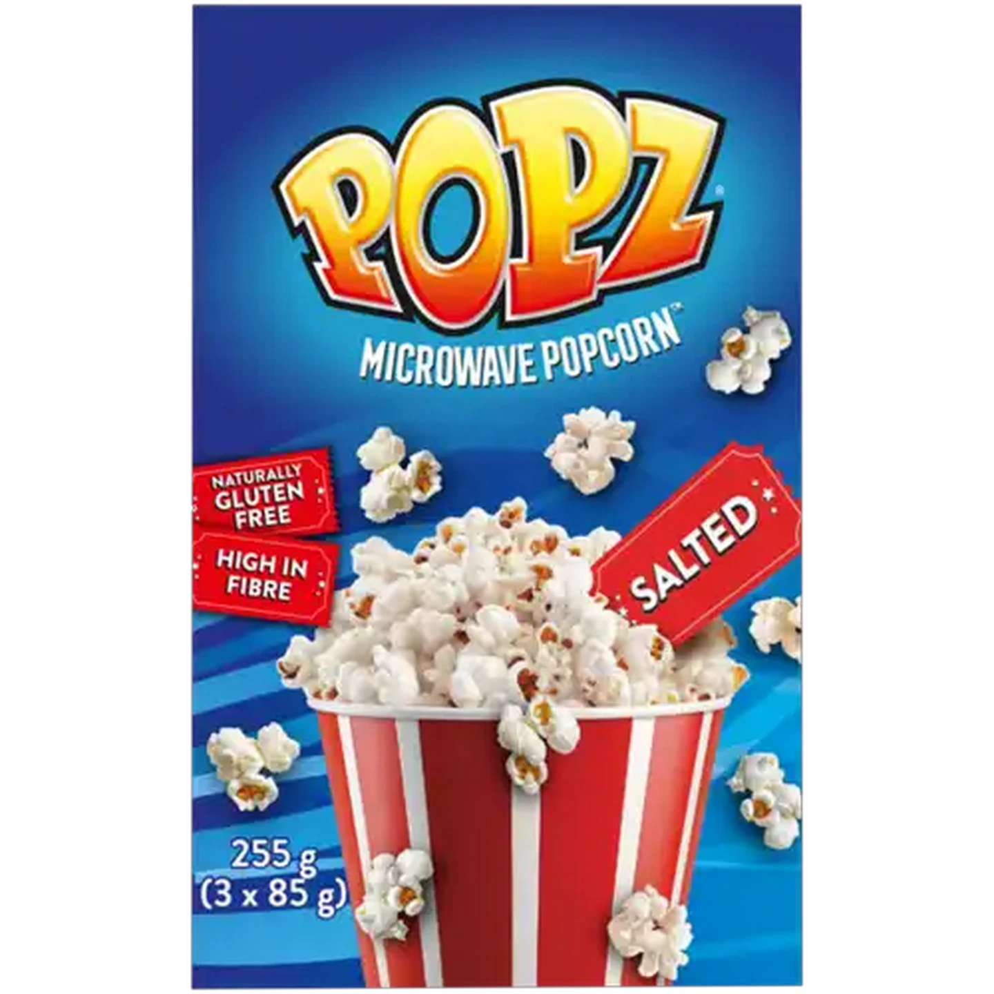 Image of Popz Gluten Free Salted Microwave Popcorn 3 x 85g