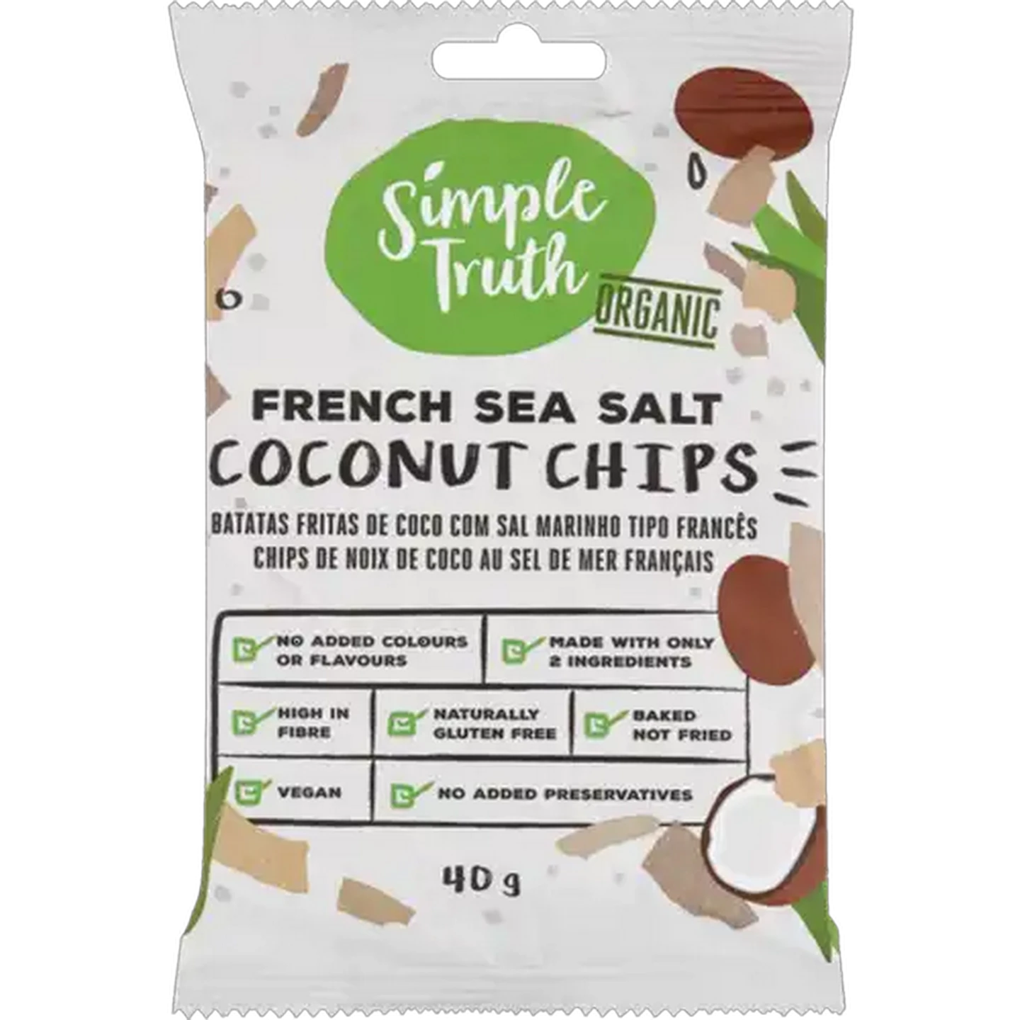 Image of Simple Truth Organic French Sea Salt Coconut Chips 40g