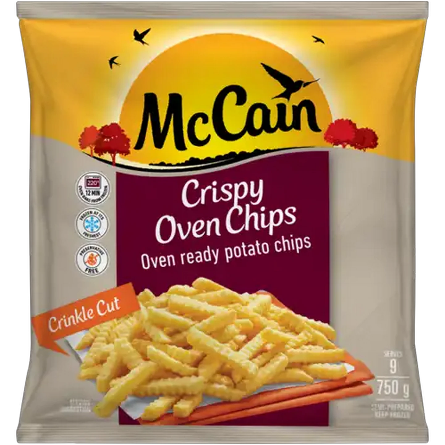 Image of McCain Frozen Crispy Crinkle Cut Oven Potato Chips 750g
