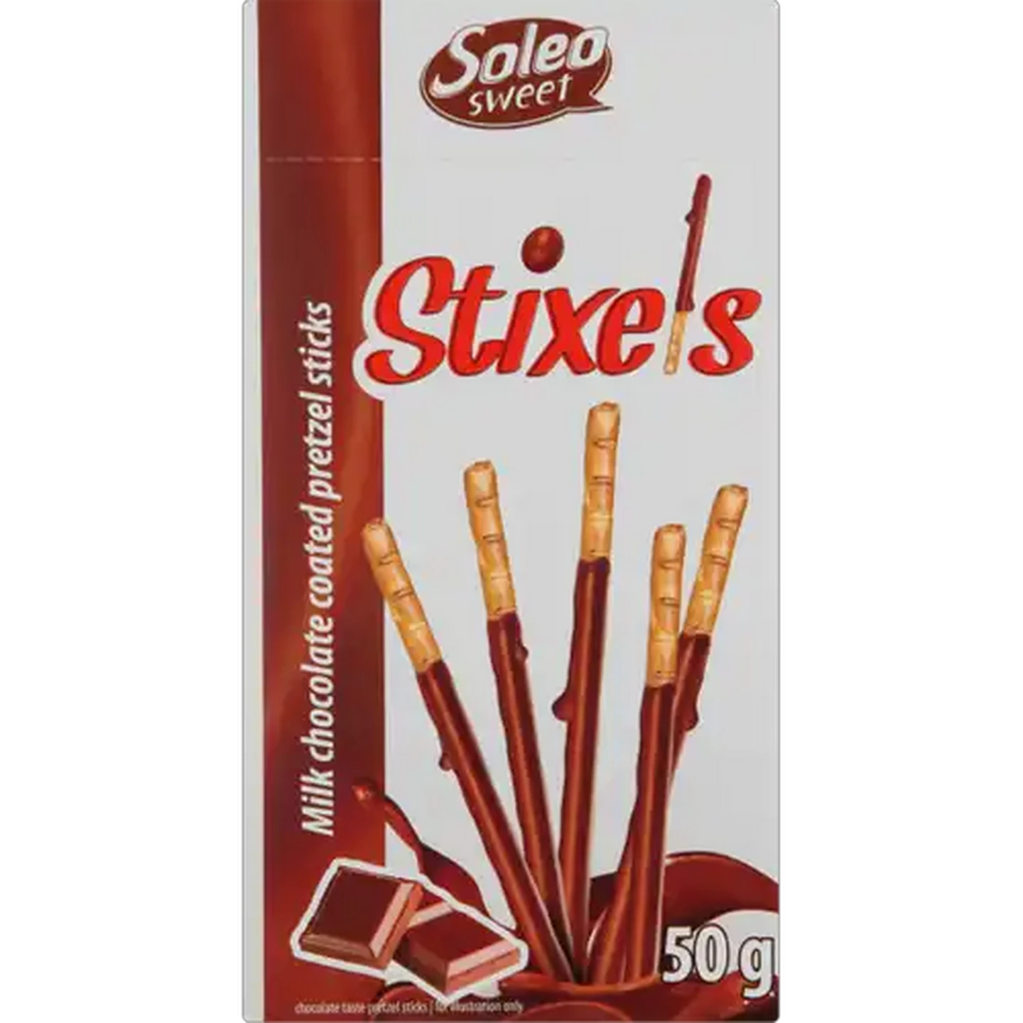 Image of Soleo Stixels Chocolate Pretzel Sticks 50g