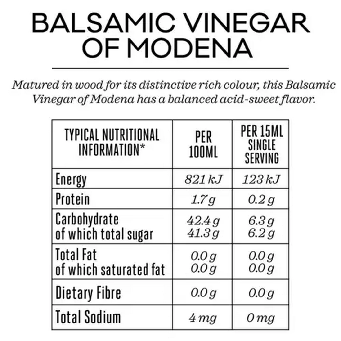 Image of Forage And Feast Balsamic Vinegar Bottle 250ml