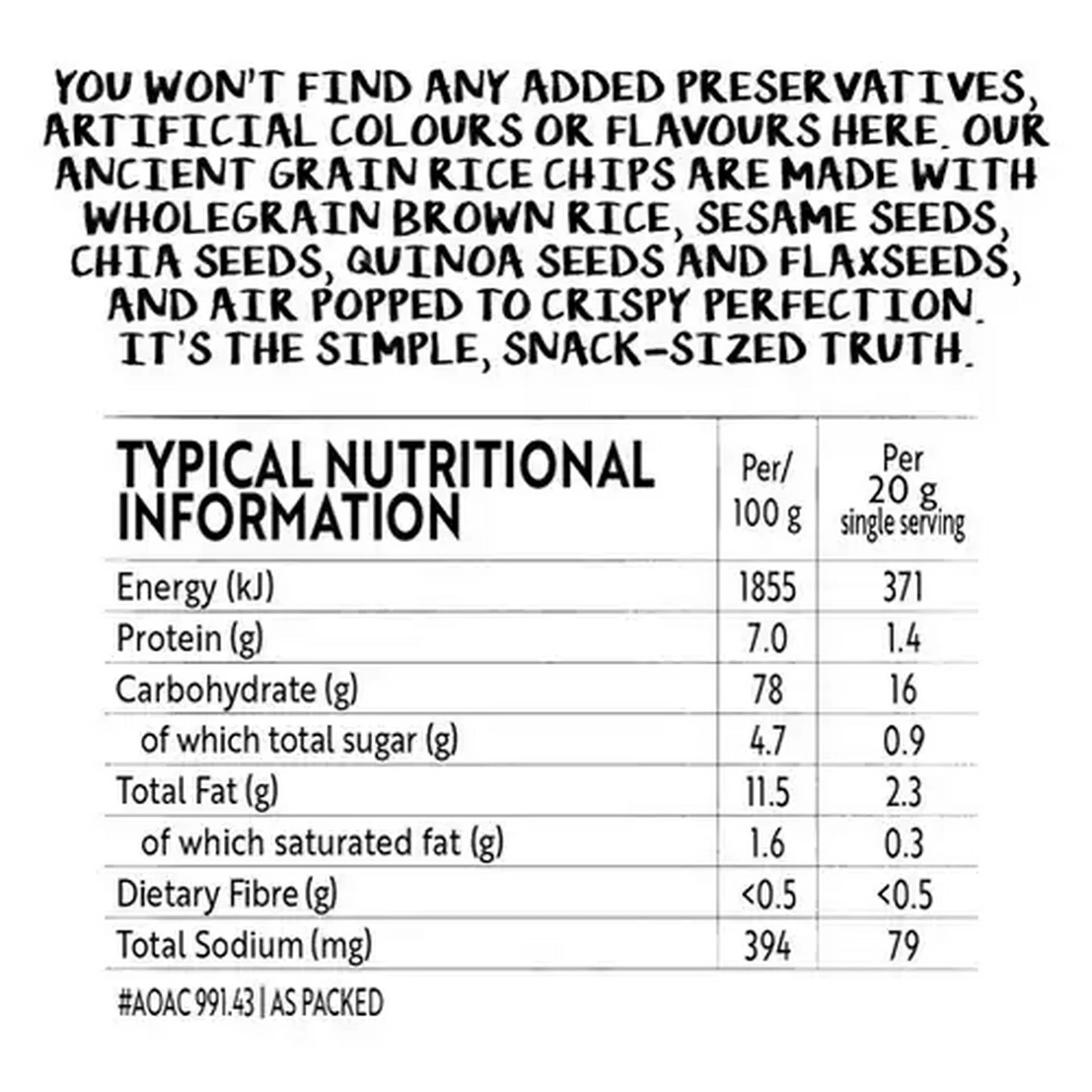 Image of Simple Truth Gluten Free Lime & Coriander Chutney Flavoured Ancient Grain Rice Chips 20g