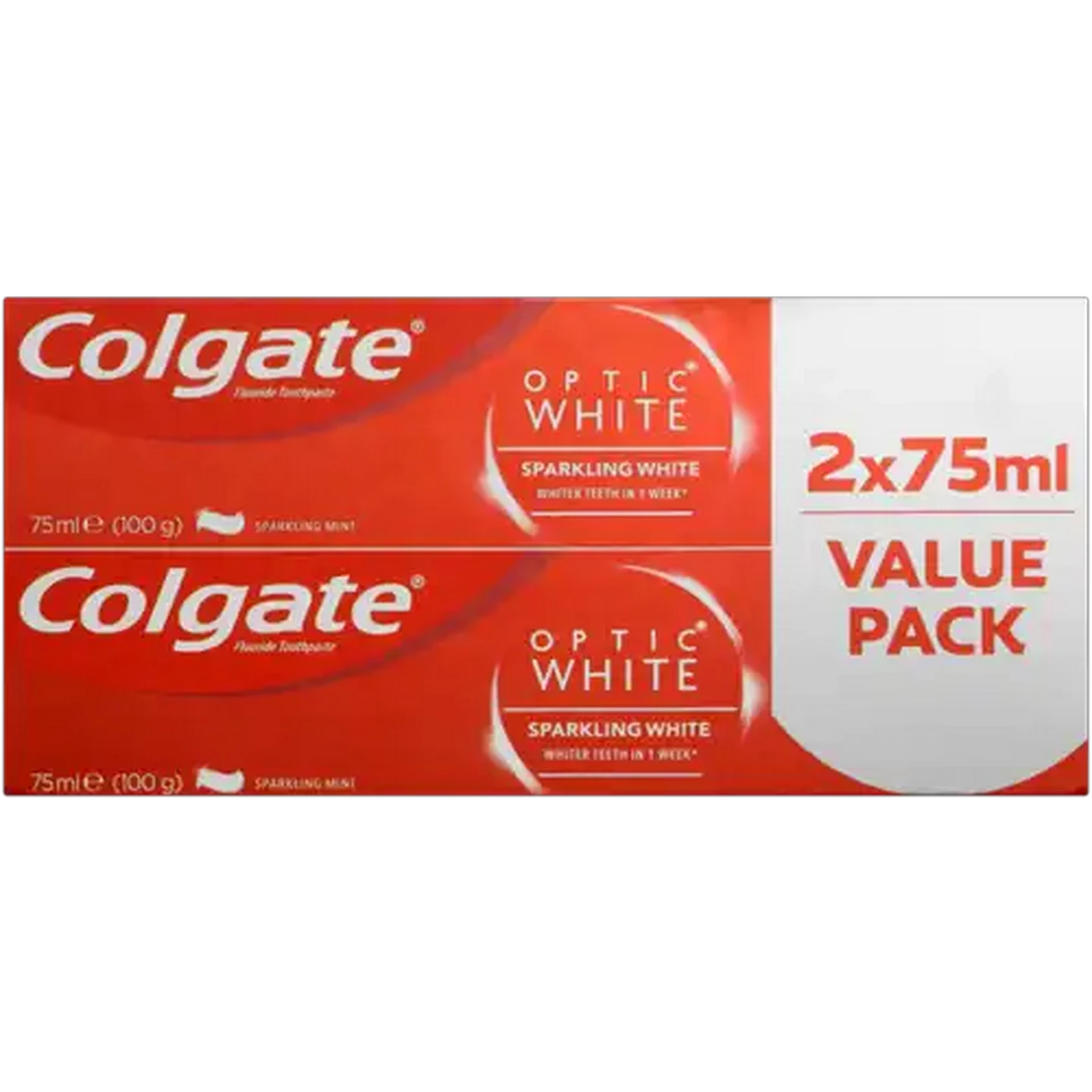 Image of Colgate Optic White Sparkling White Whitening Toothpaste 2 x 75ml