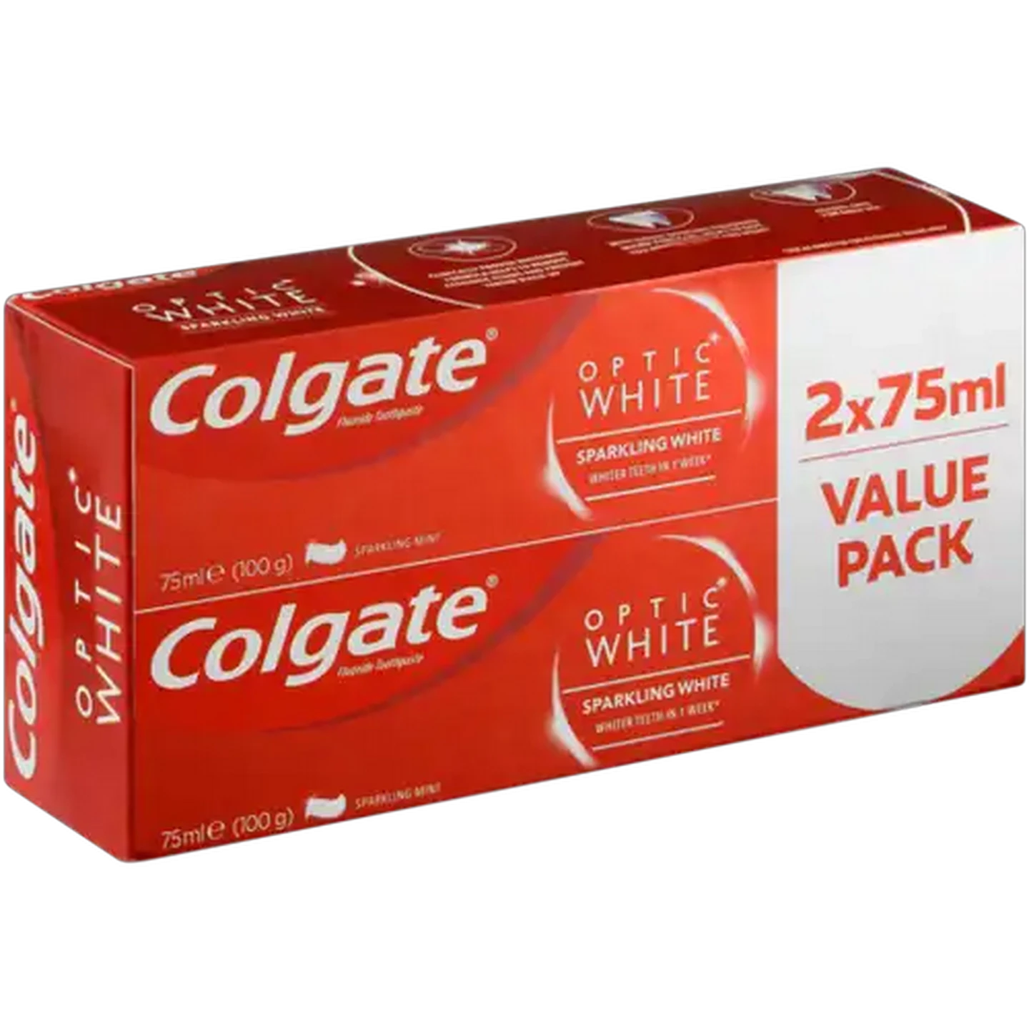 Image of Colgate Optic White Sparkling White Whitening Toothpaste 2 x 75ml