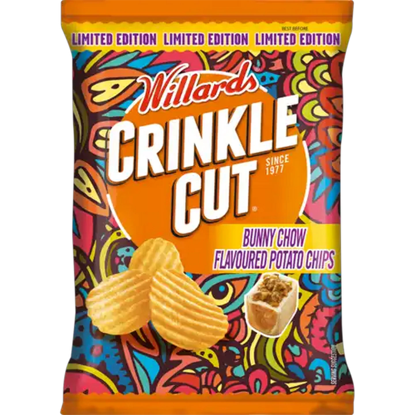 Image of Willards Crinkle Cut Bunny Chow Flavoured Potato Chips 120g