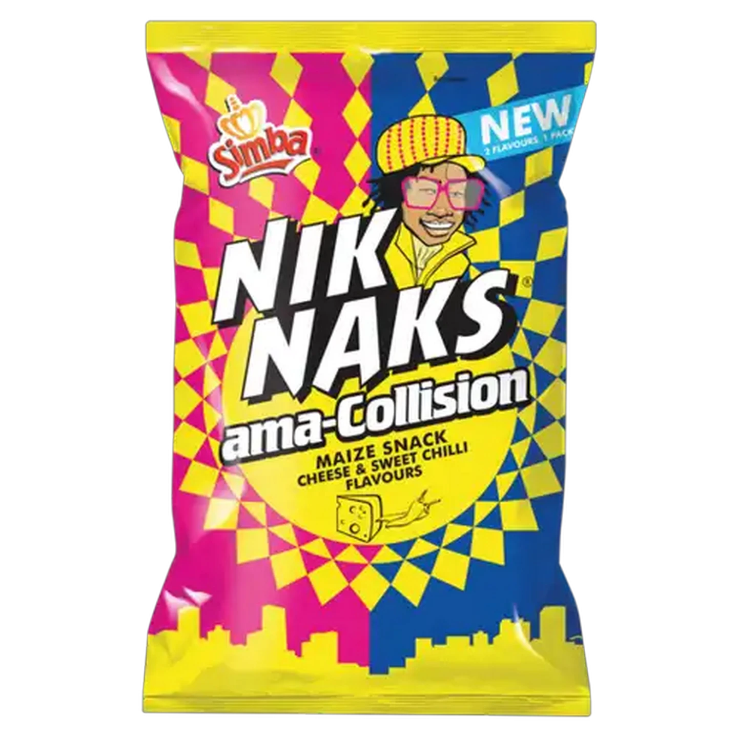 Image of Niknaks Ama-Collision Cheese & Sweet Chilli Flavour Maize Snack 200g