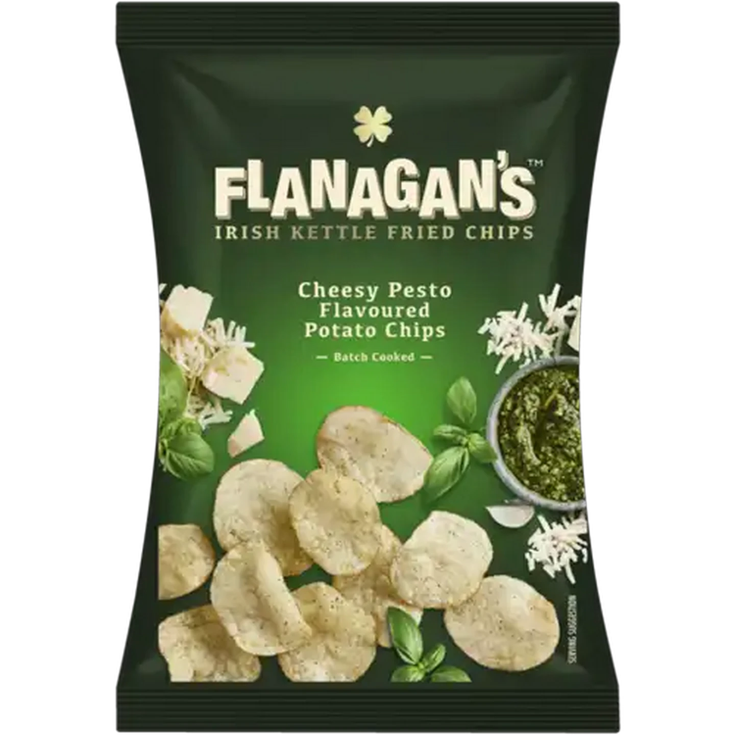 Image of Flanagan's Basil's Cheesy Pesto Flavoured Chips 120g