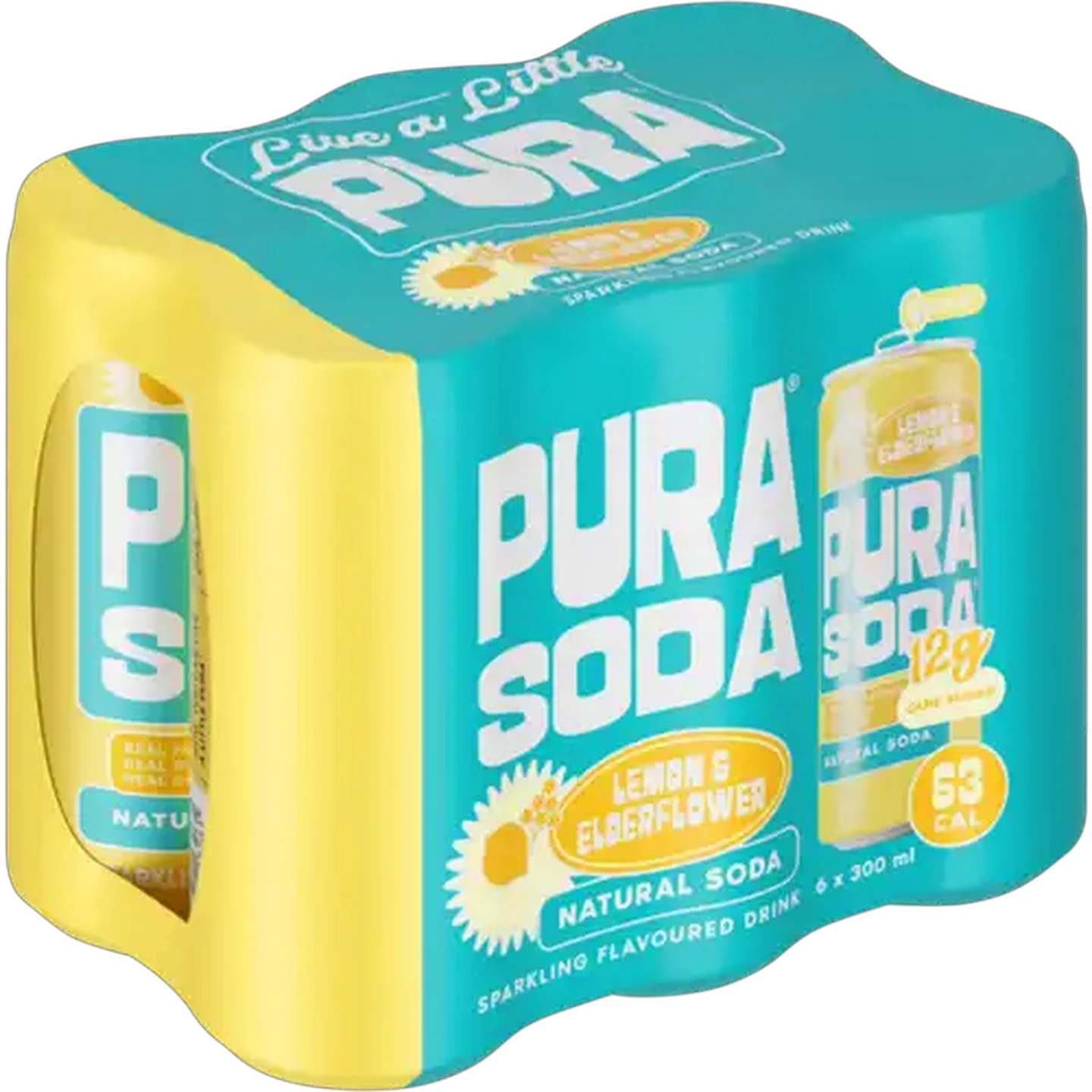 Image of PURA Soda Lemon & Elderflower Flavoured Sparkling Drink 6 x 300ml