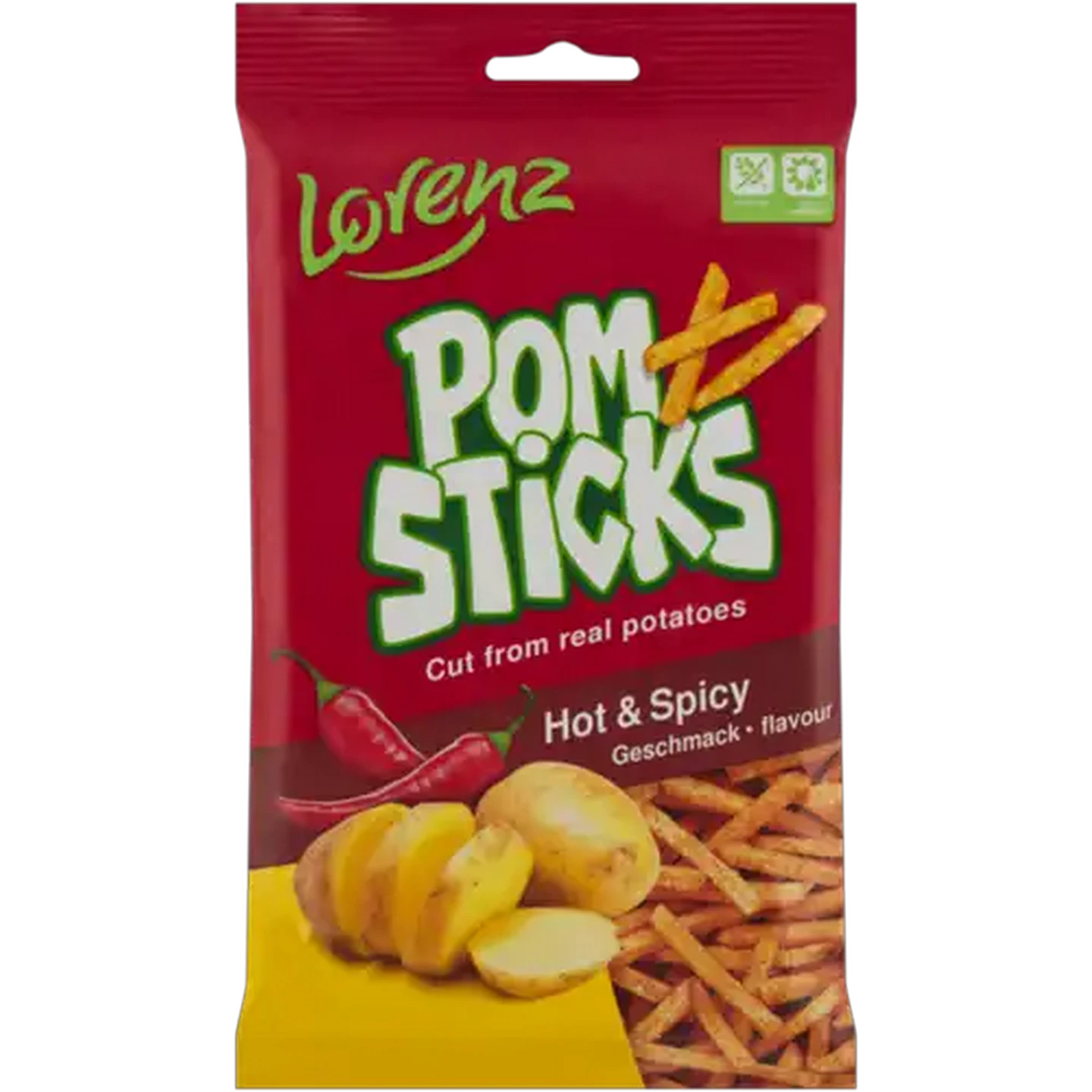 Image of Lorenz Hot & Spicy Flavoured Pomsticks 85g