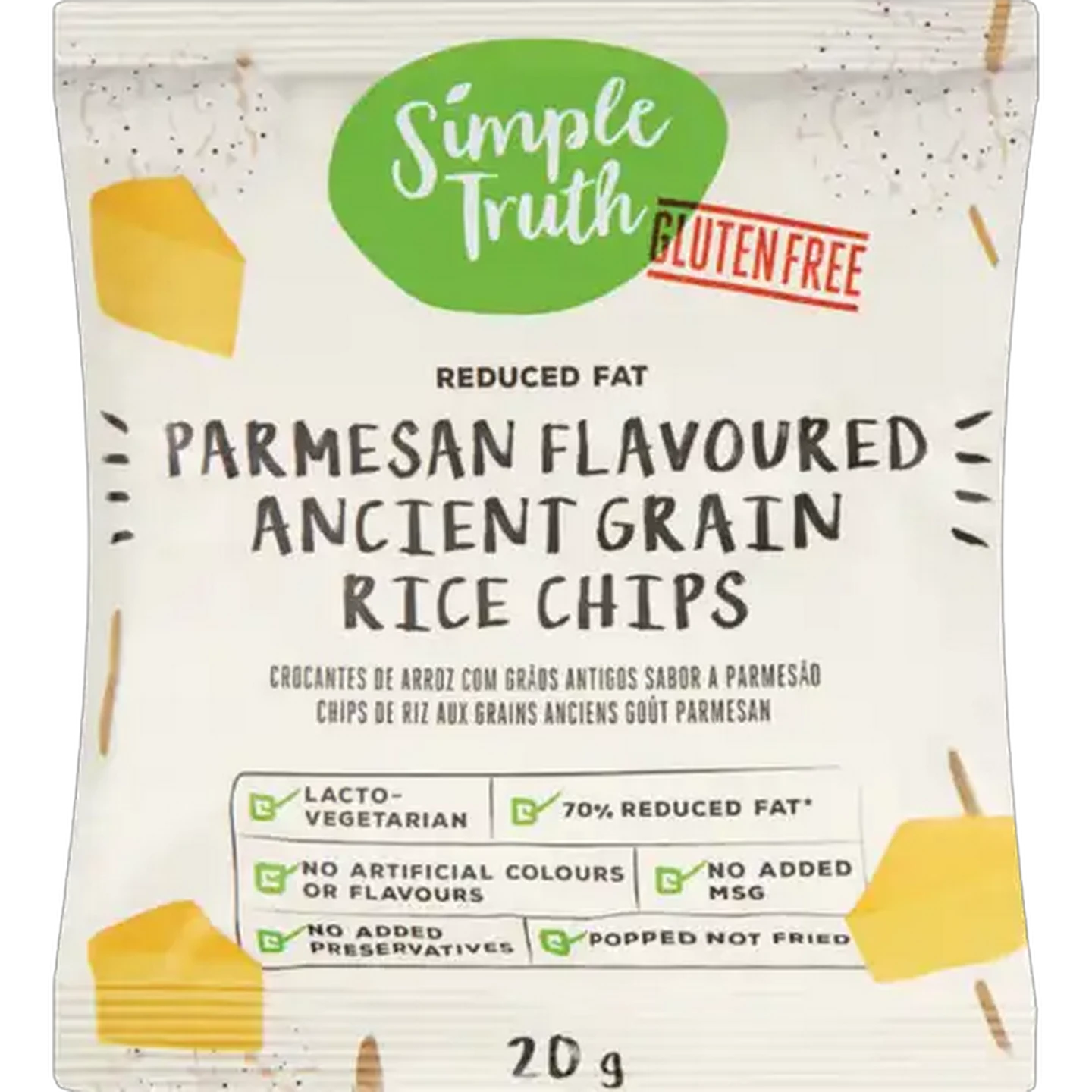 Image of Simple Truth Gluten Free Parmesan Flavoured Ancient Grain Rice Chips 20g