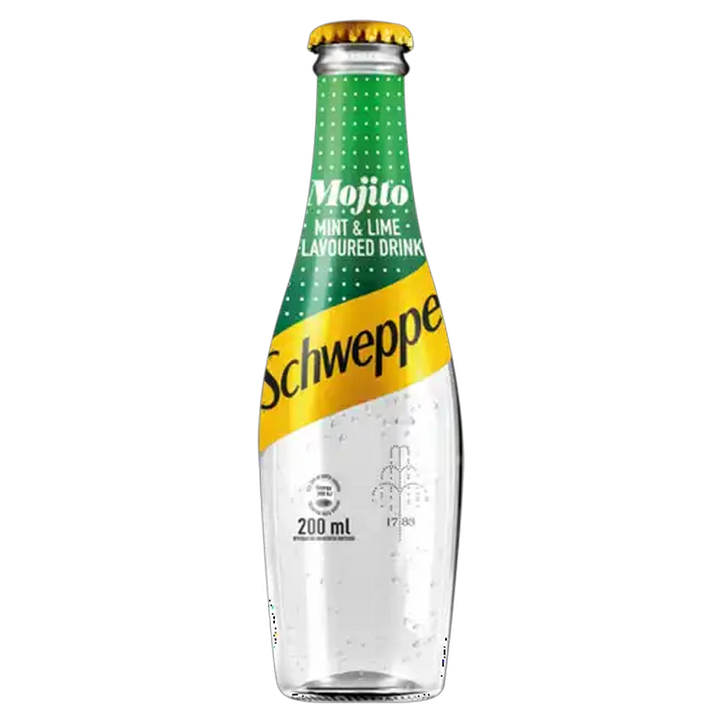 Image of Schweppes Mojito Mint & Lime Flavoured Soft Drink Bottle 200ml