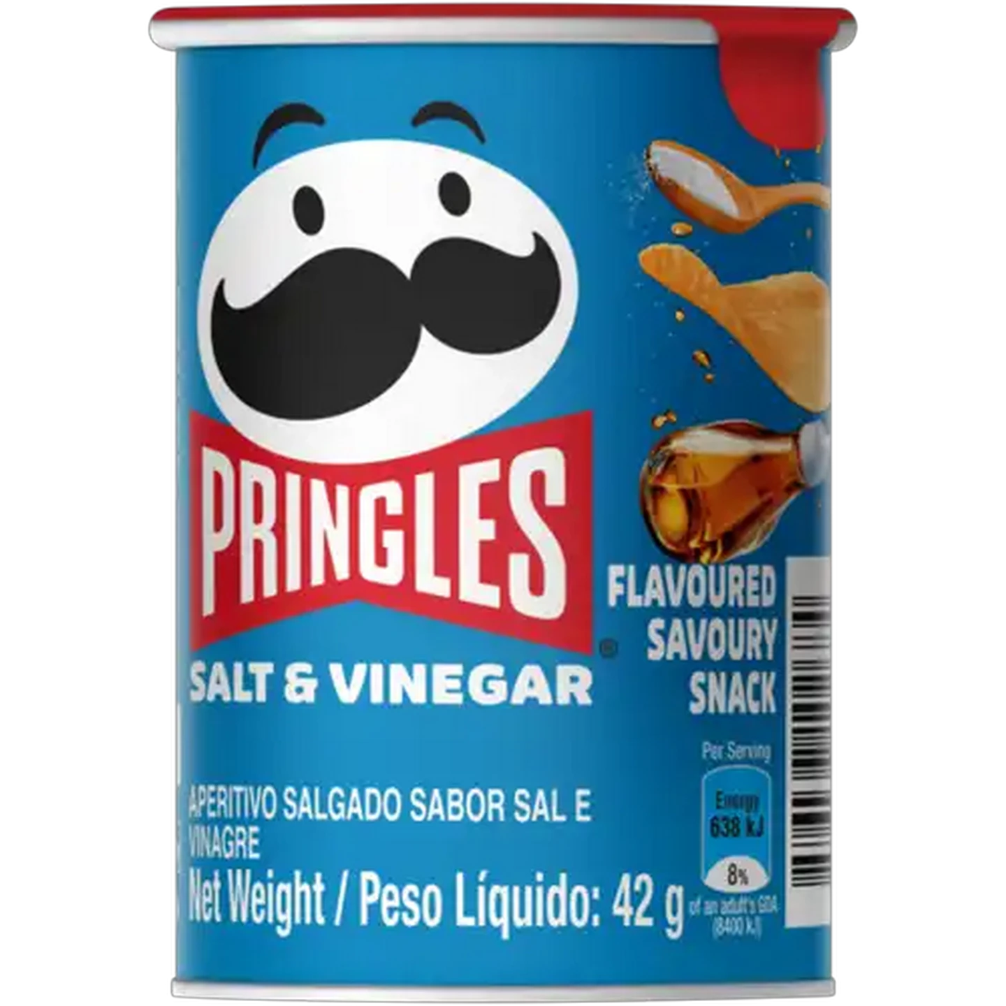 Image of Pringles Salt & Vinegar Flavoured Canned Chips 42g