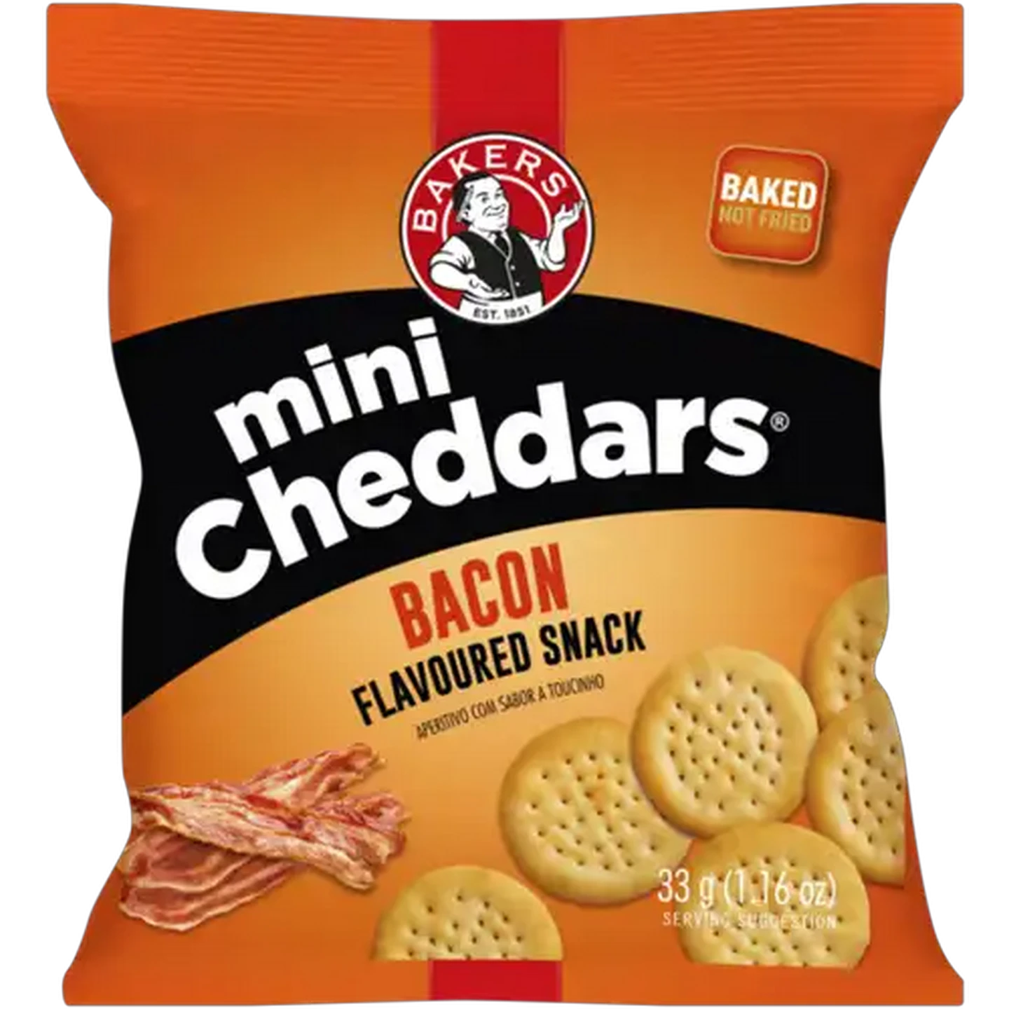 Image of Bakers Mini Cheddars Bacon Flavoured Snack 33g