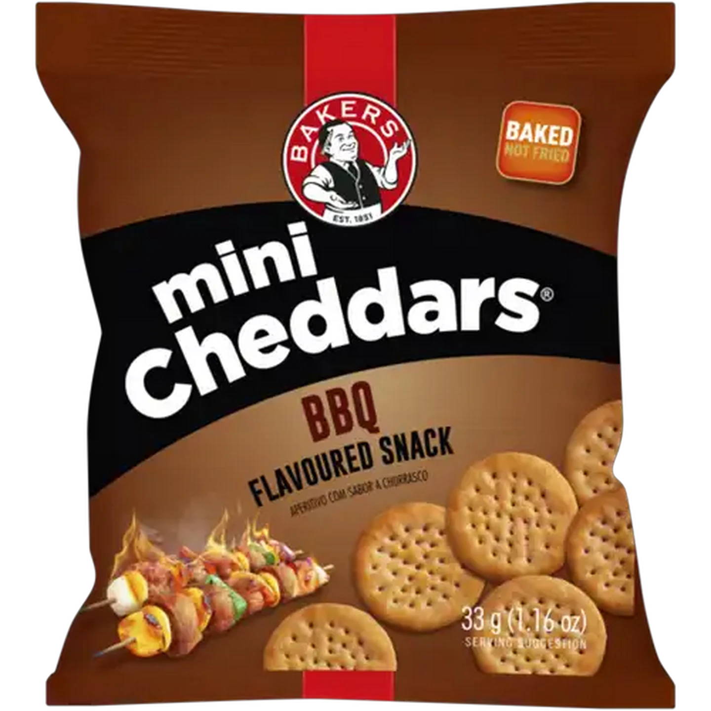 Image of Bakers Mini Cheddars Barbeque Flavoured Snack 33g