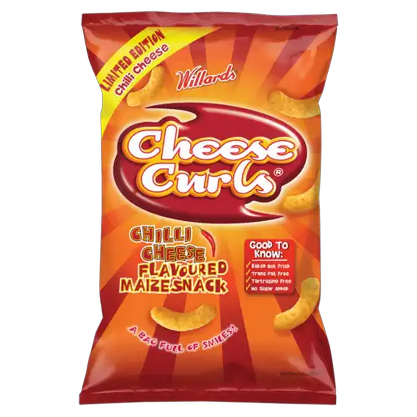 Image of Cheese Curls Chilli Cheese Flavoured Maize Snack 150g