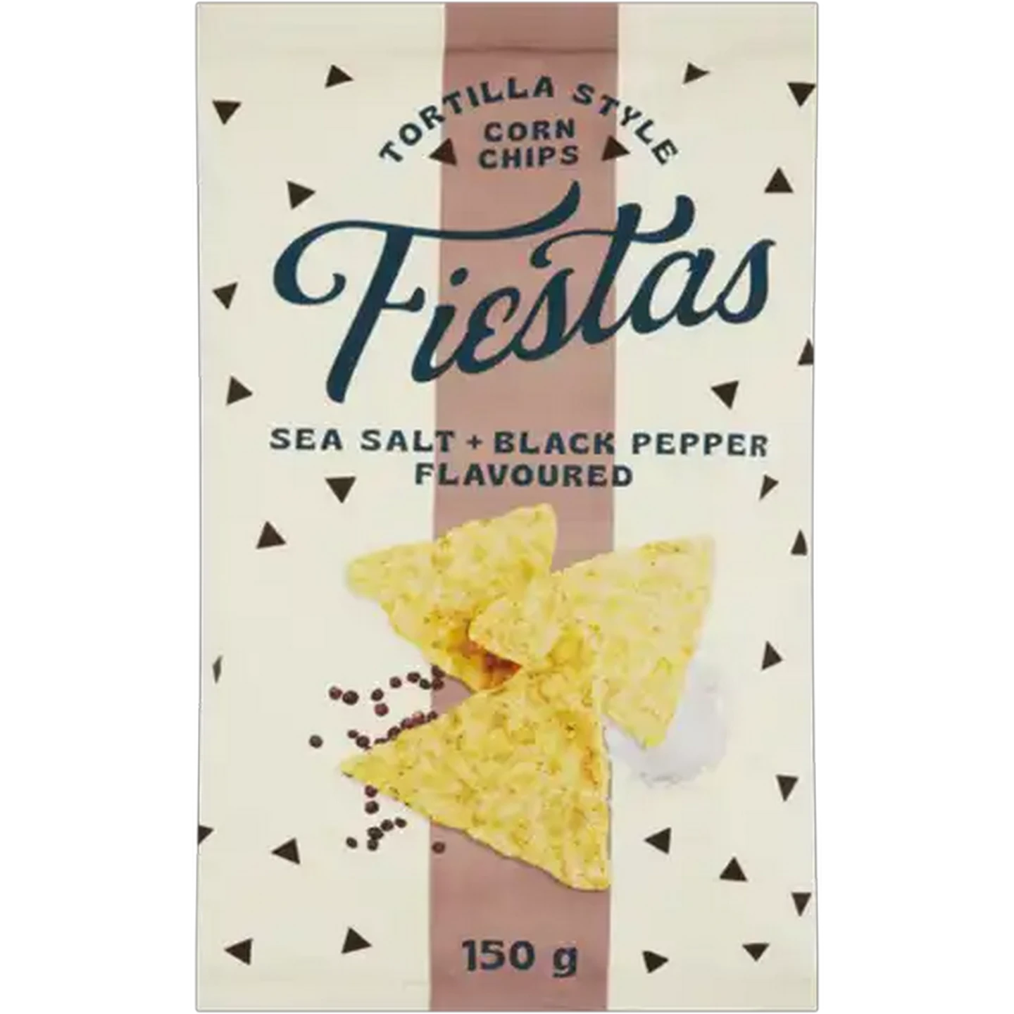 Image of Fiestas Sea Salt + Black Pepper Flavoured Tortilla Style Corn Chips 150g