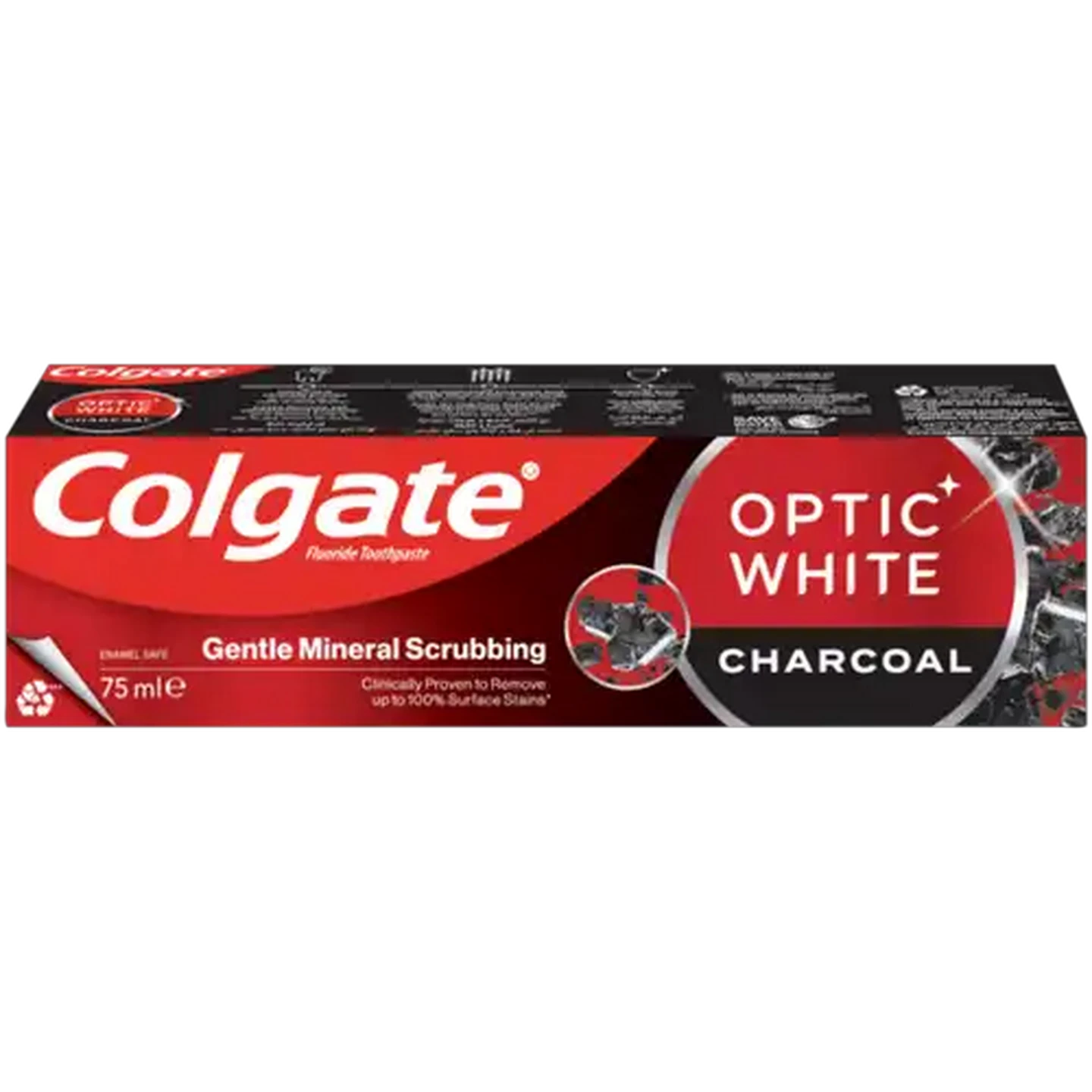 Image of Colgate Optic White Charcoal Whitening Toothpaste 75ml