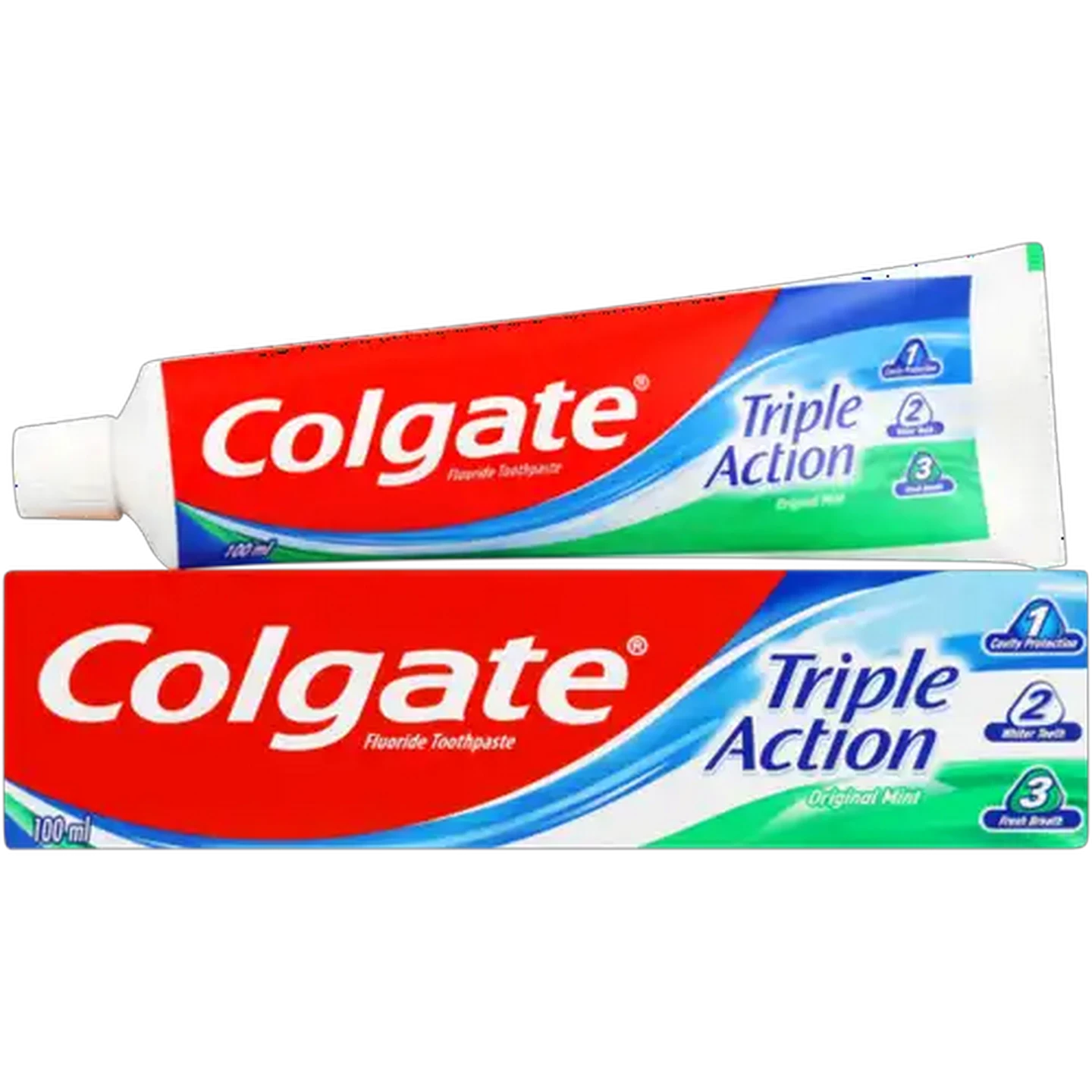 Image of Colgate Triple Action Original Mint Fluoride Toothpaste 100ml