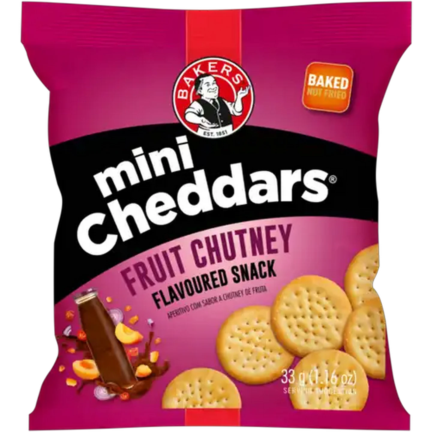 Image of Bakers Mini Cheddars Fruit Chutney Flavoured Snack 33g