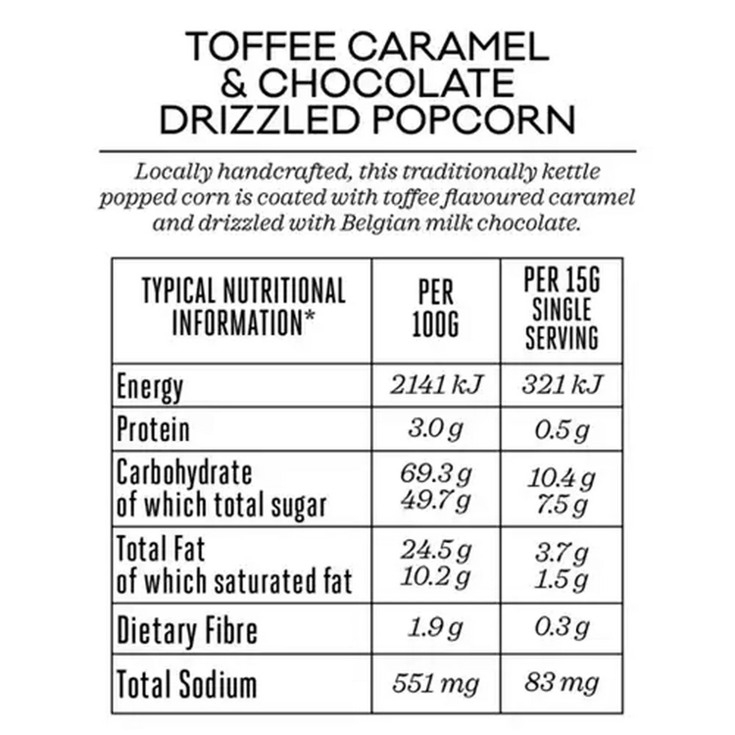 Image of Forage And Feast Toffee Caramel & Chocolate Drizzled Popcorn 125g