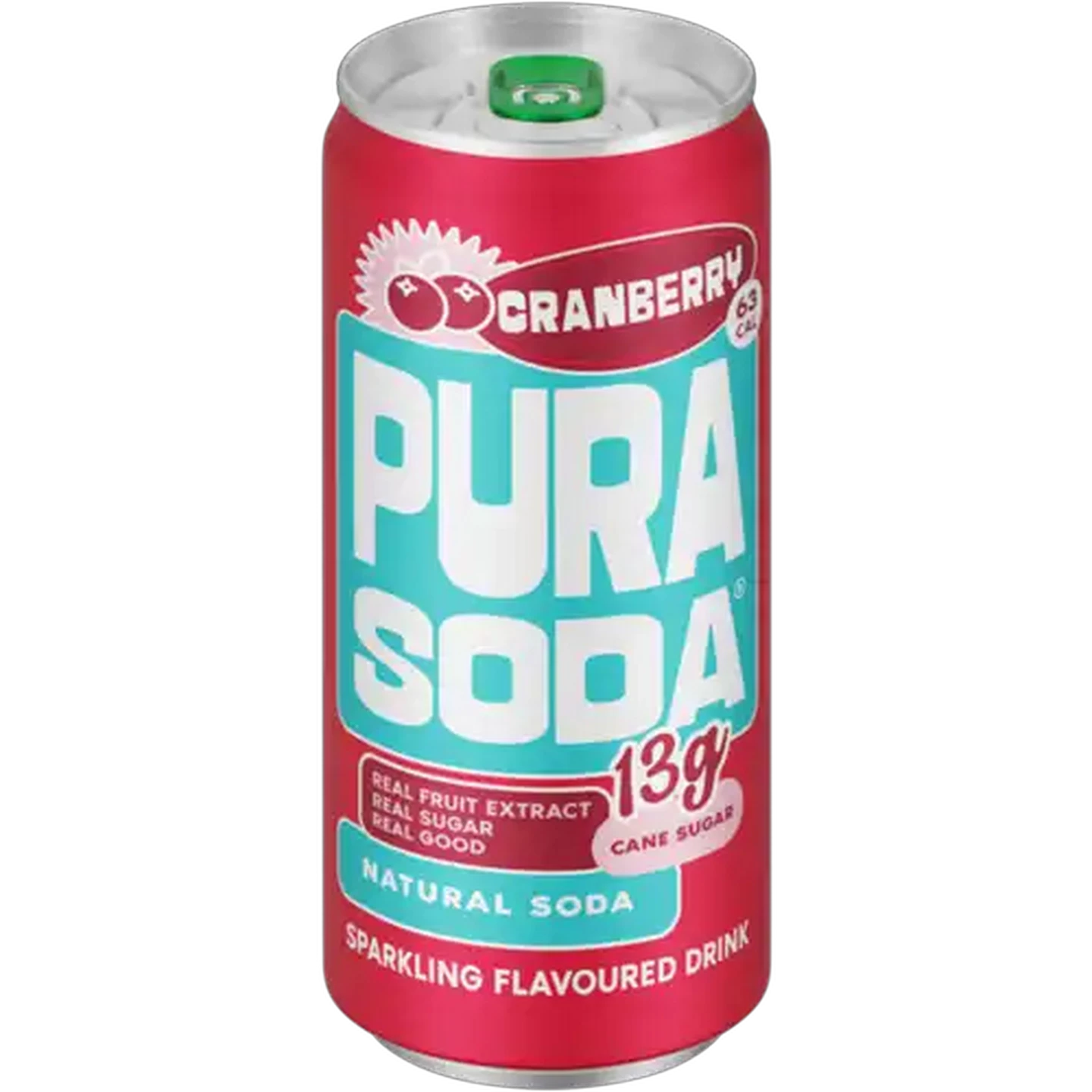 Image of PURA Soda Cranberry Sparkling Flavoured Soft Drink Can 300ml