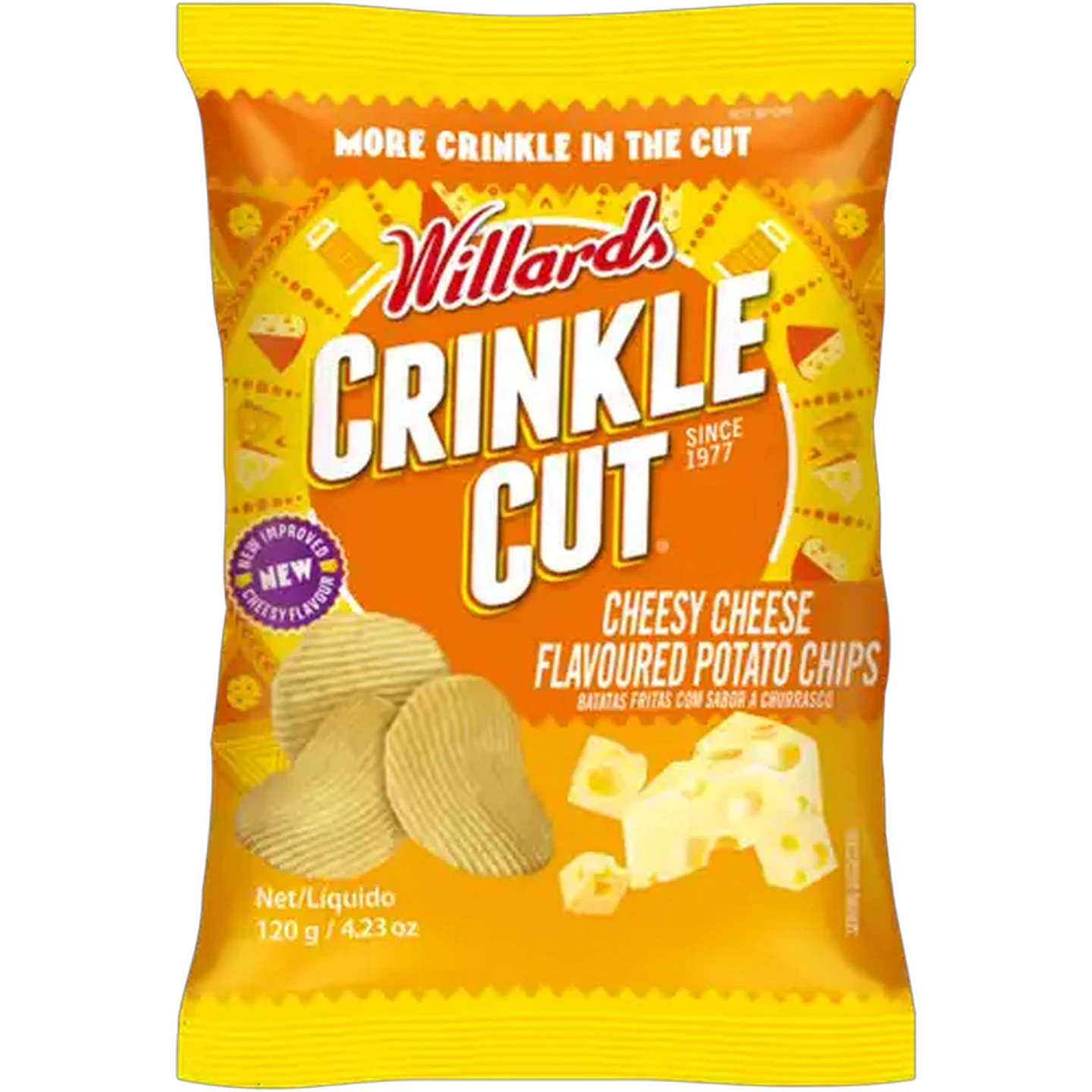 Image of Willards Crinkle Cut Cheese Flavoured Potato Chips 120g