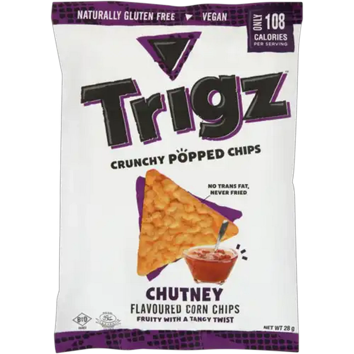 Image of Trigz Chutney Crunchy Popped Corn Chips 28g