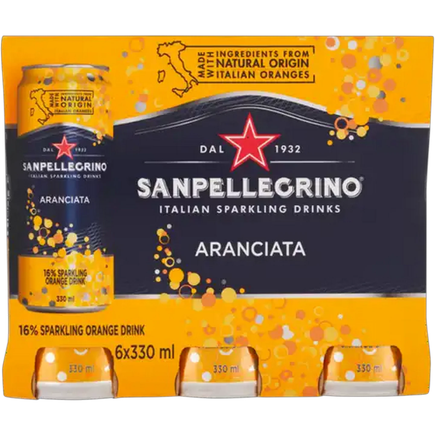 Image of Sanpellegrino Aranciata Italian Sparkling Drink 6 x 330ml