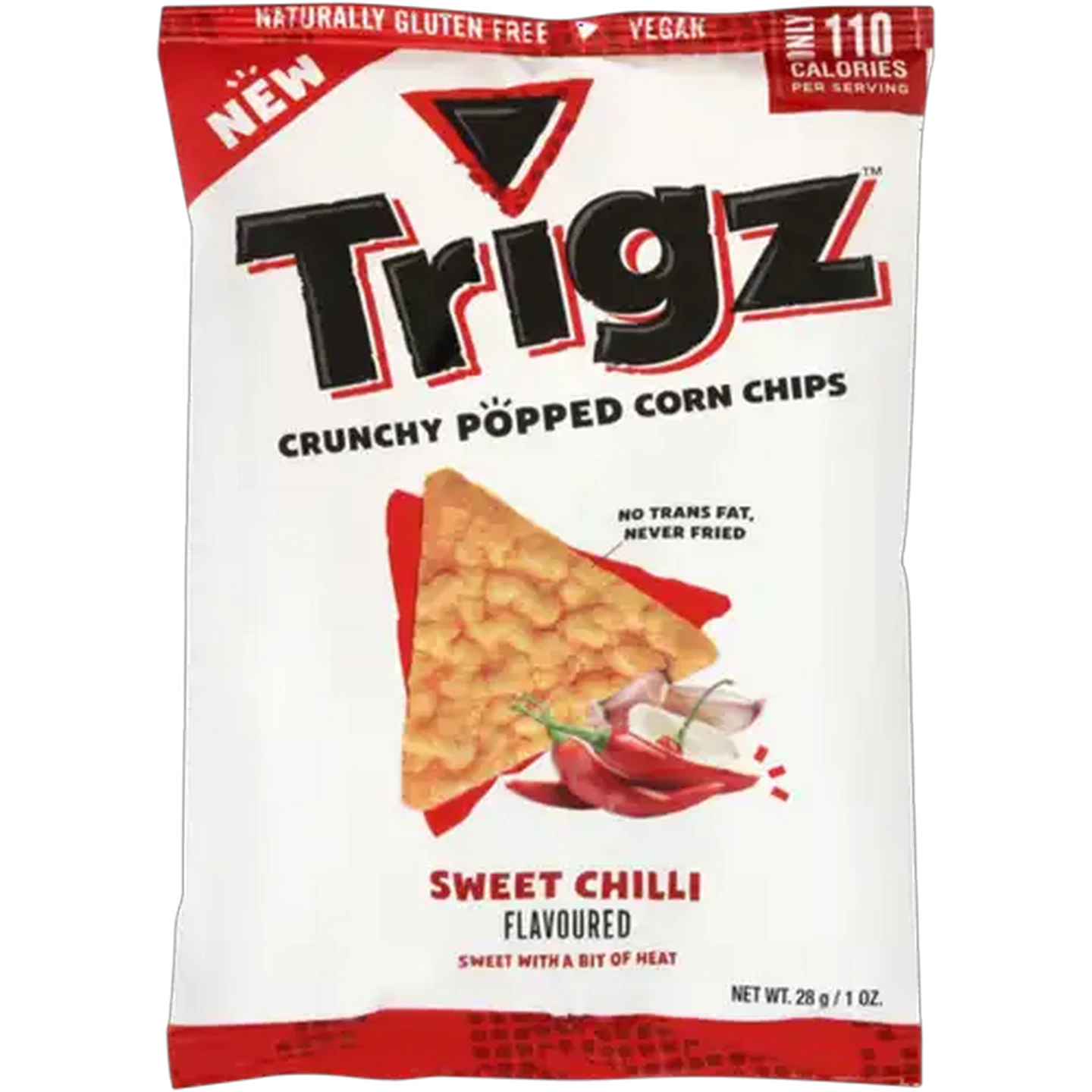 Image of Trigz Sweet Chilli Crunchy Popped Corn Chips 28g