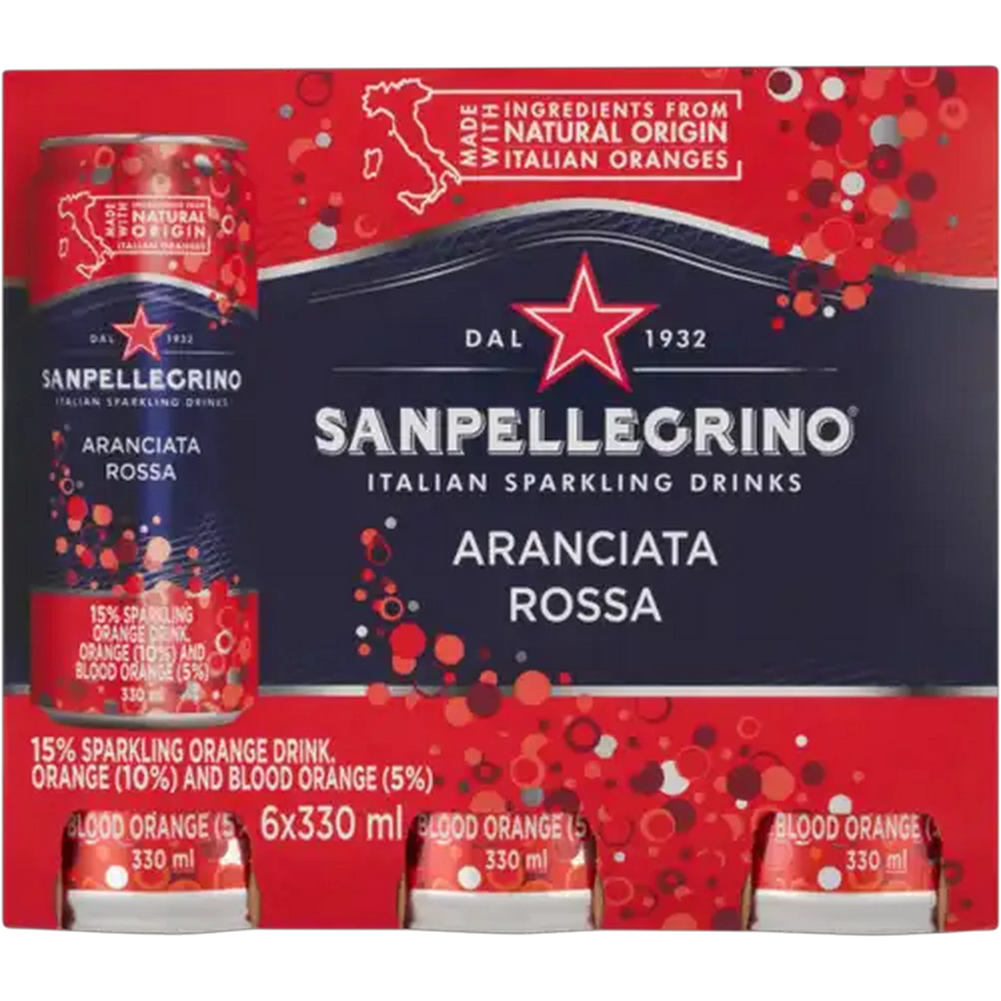 Image of Sanpellegrino Aranciata Rossa Italian Sparkling Drink 6 x 330ml
