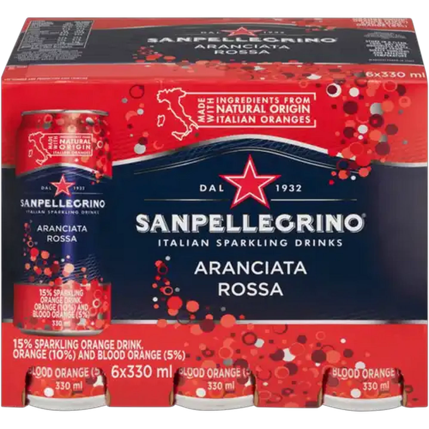 Image of Sanpellegrino Aranciata Rossa Italian Sparkling Drink 6 x 330ml