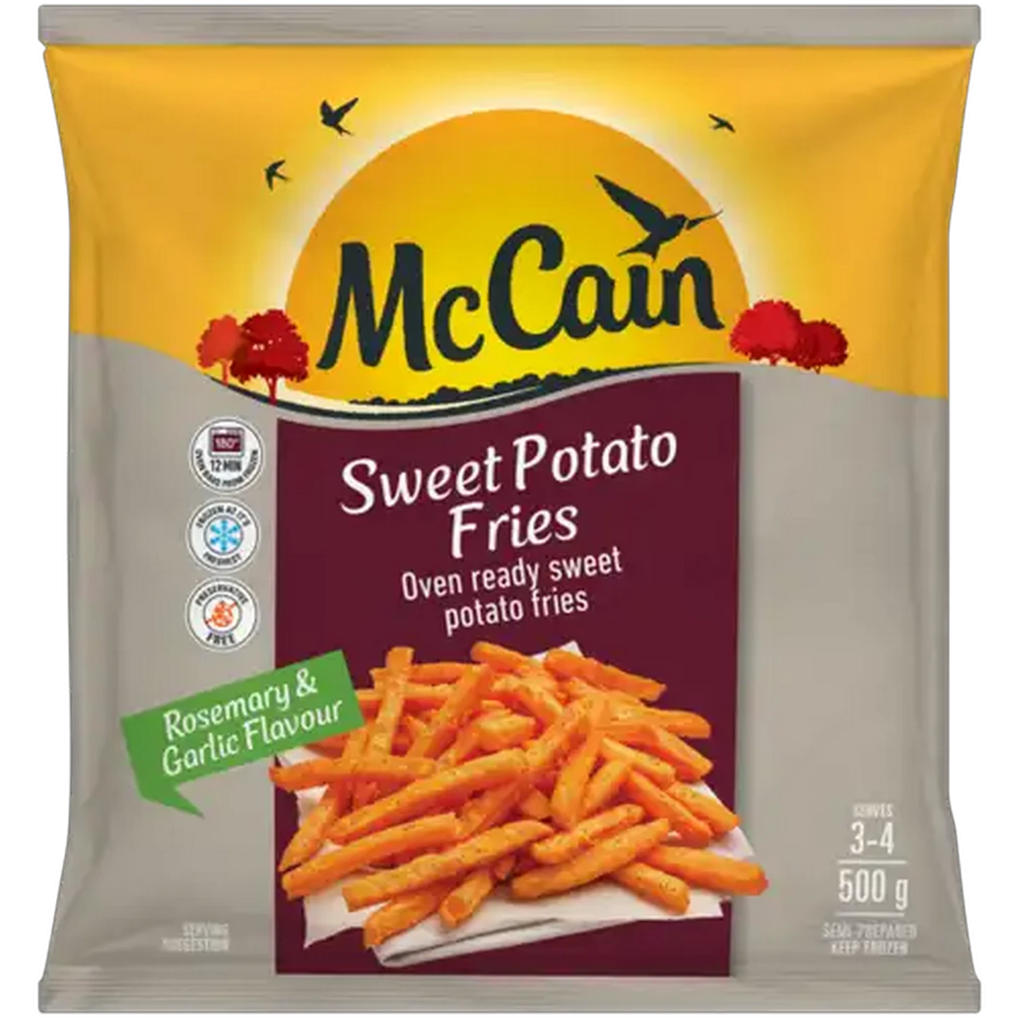 Image of McCain Frozen Rosemary & Garlic Flavoured Sweet Potato Fries 500g