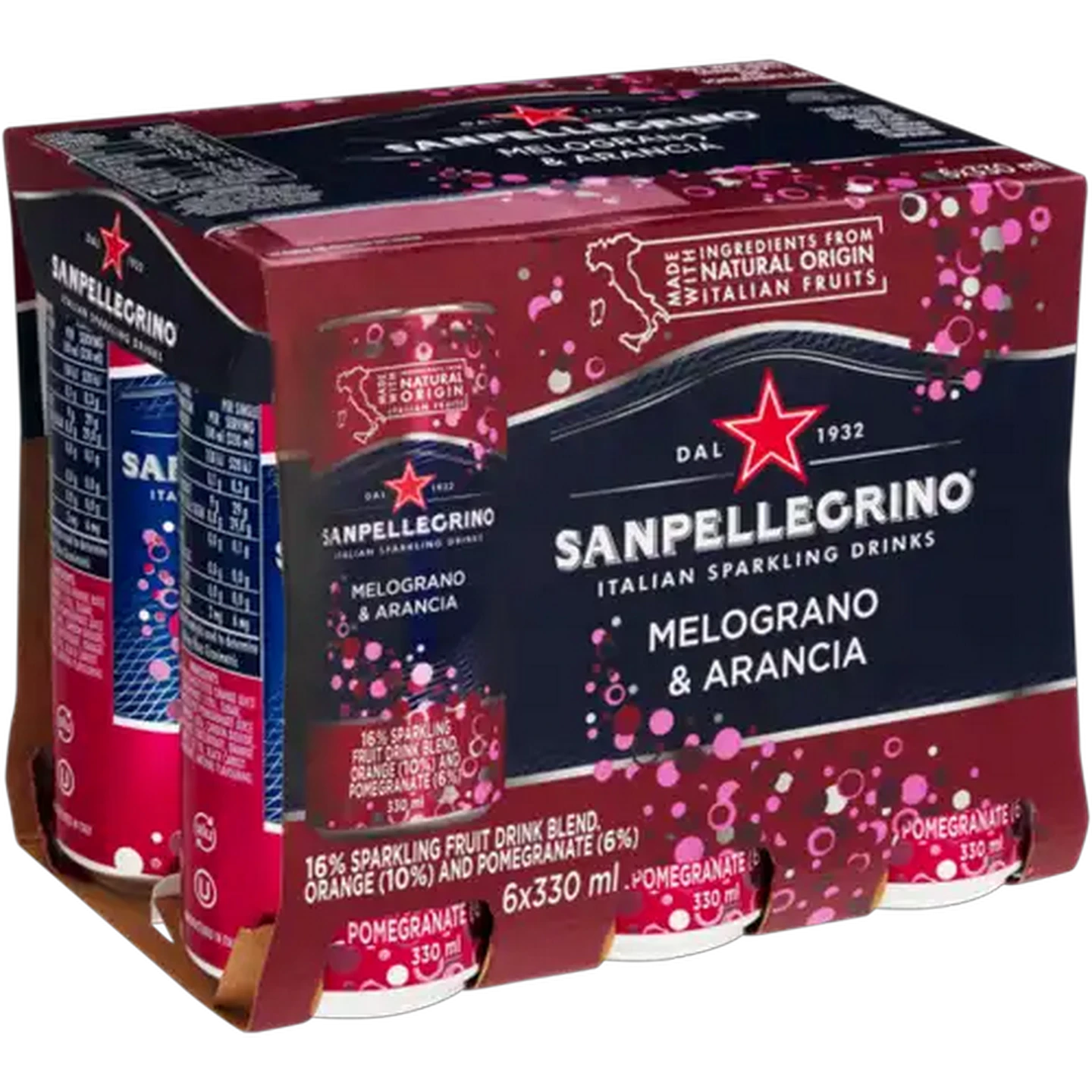 Image of Sanpellegrino Melograno & Arancia Italian Sparkling Drink 6 x 330ml