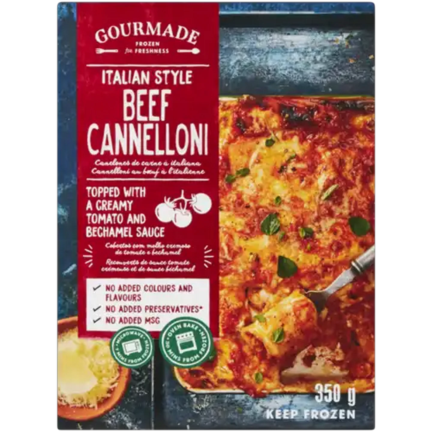 Image of Gourmade Frozen Italian Style Beef Cannelloni 350g