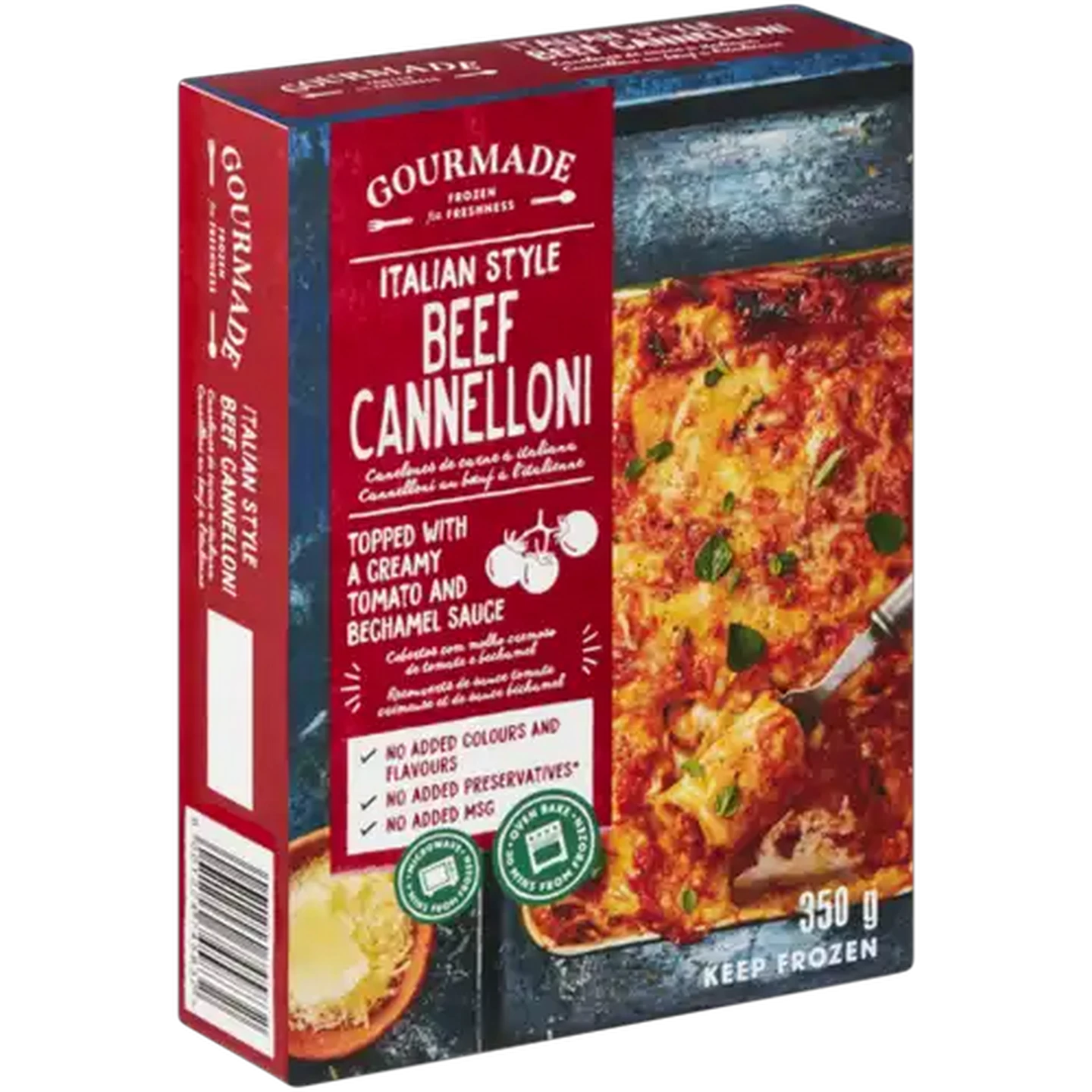 Image of Gourmade Frozen Italian Style Beef Cannelloni 350g