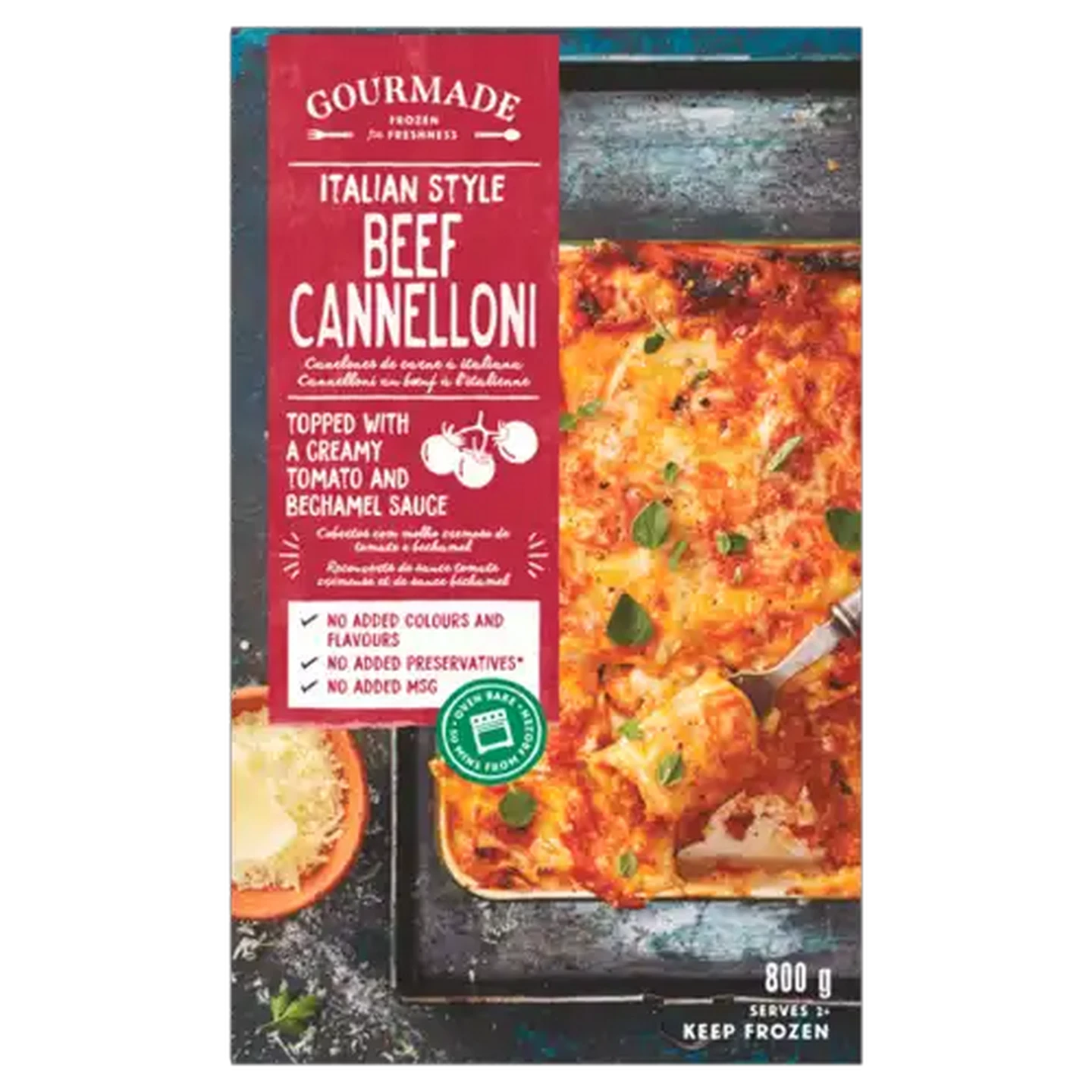 Image of Gourmade Frozen Italian Style Beef Cannelloni 800g