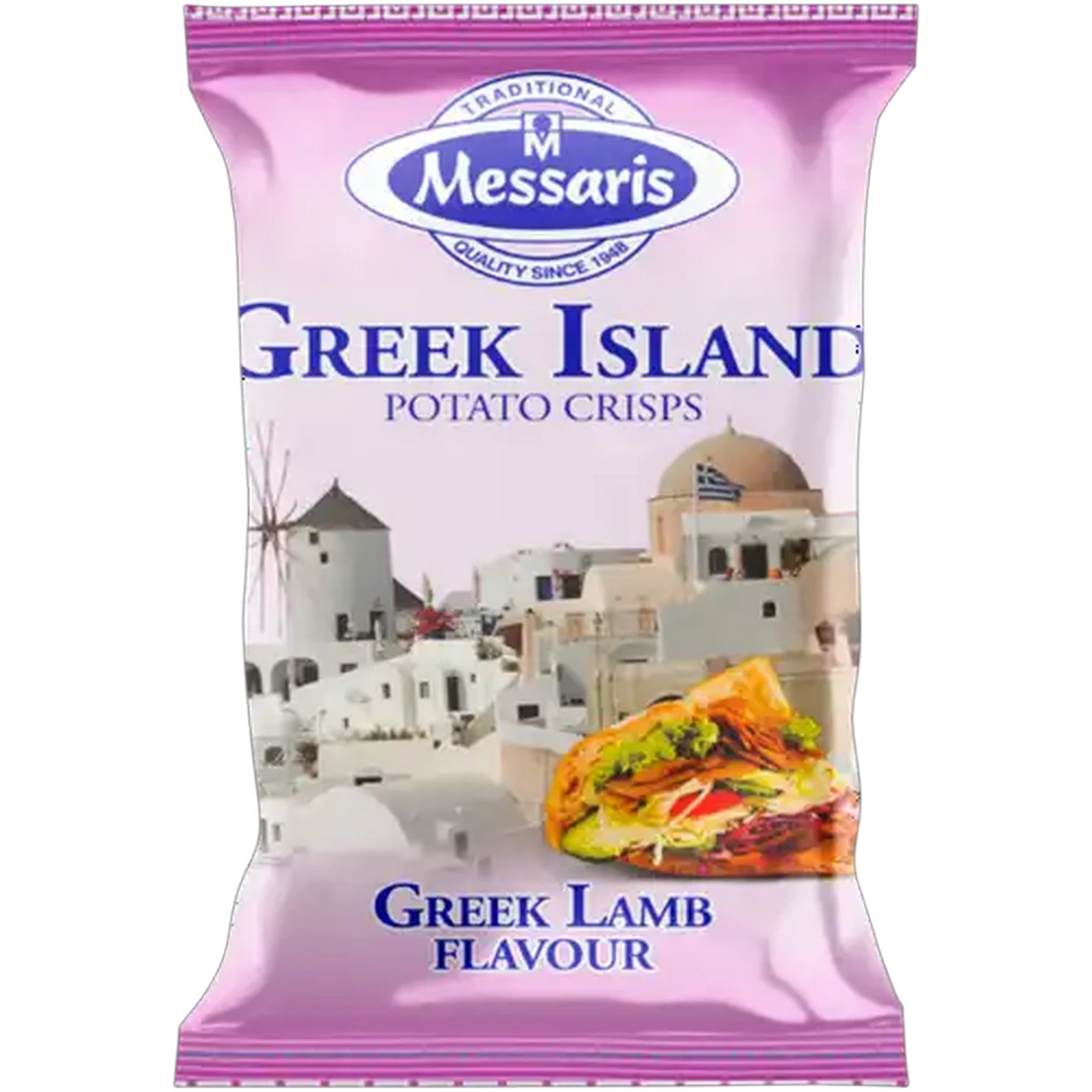 Image of Messaris Greek Lamb Flavoured Potato Crisps 125g