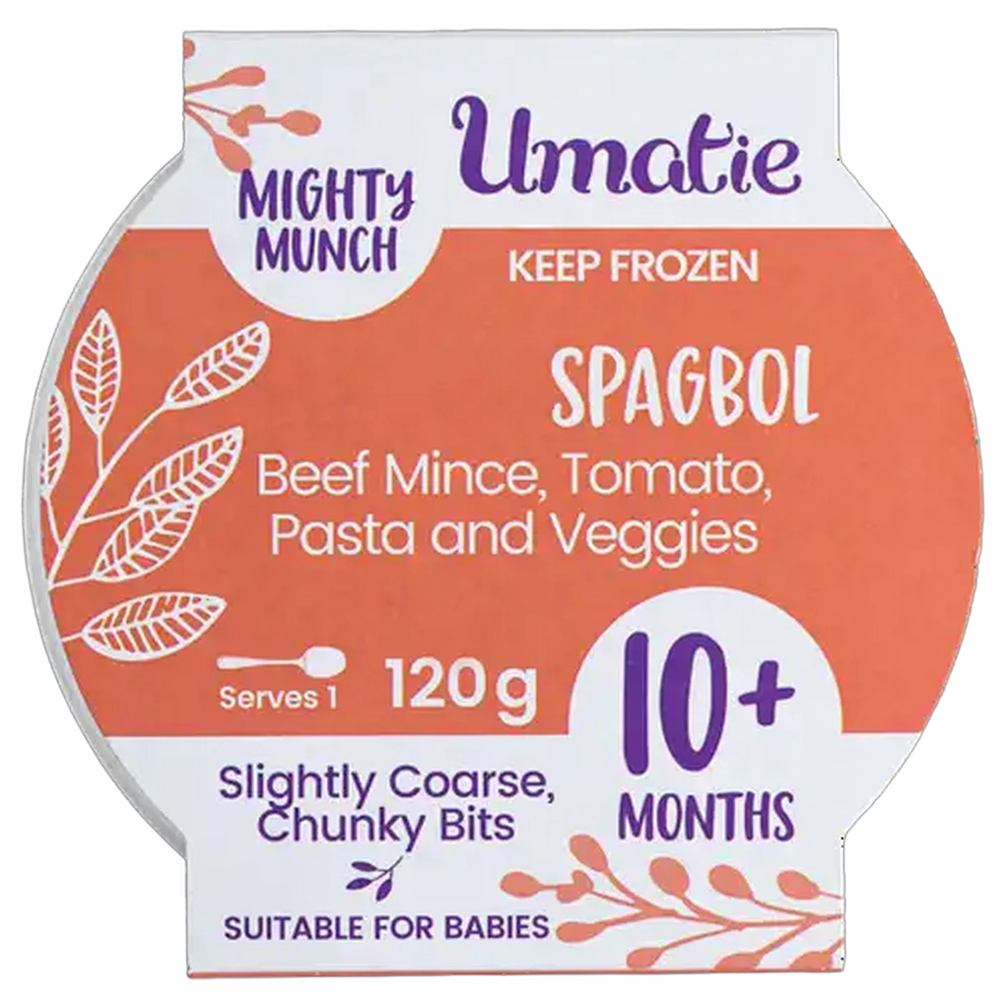Image of Umatie Frozen Mighty Munch Spagbol Tub Baby Food 10+ Months 120g