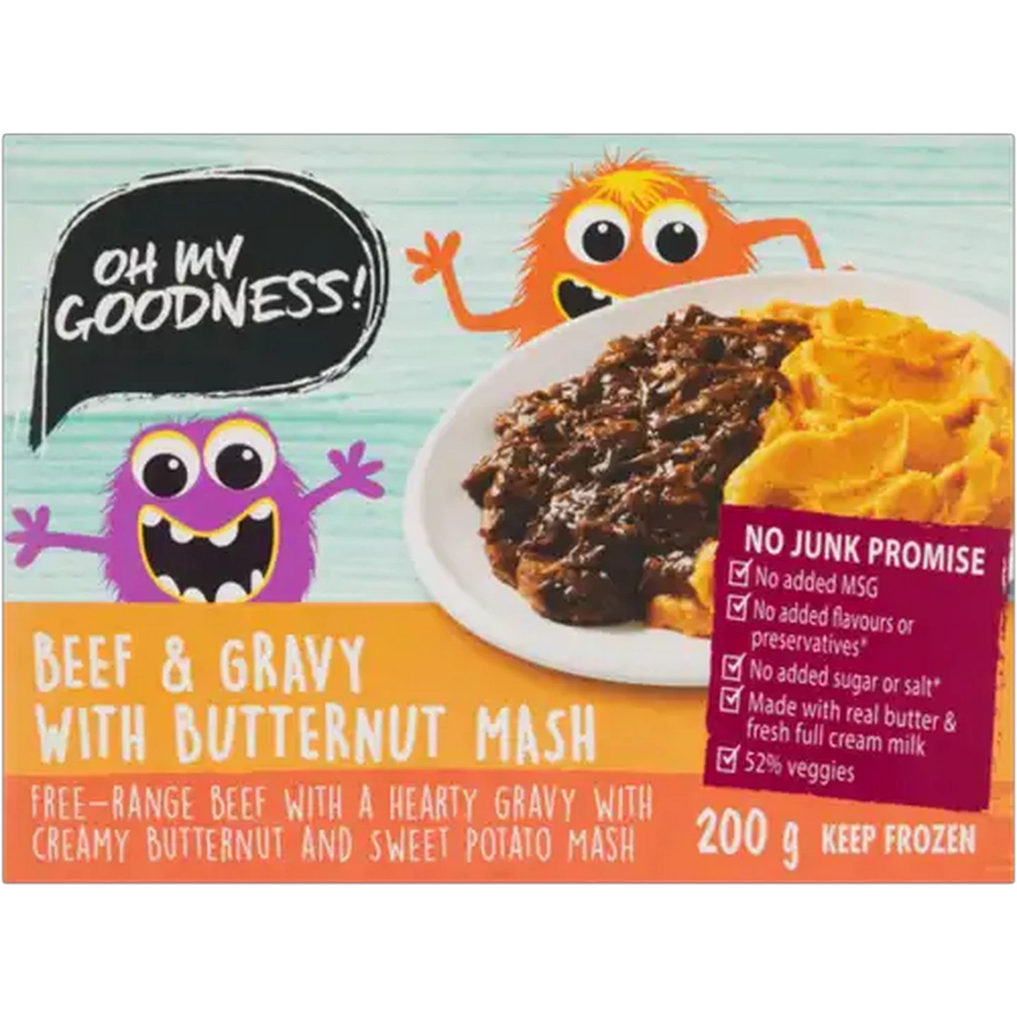 Image of Oh My Goodness! Frozen Beef & Gravy With Butternut Mash Ready Meal 200g