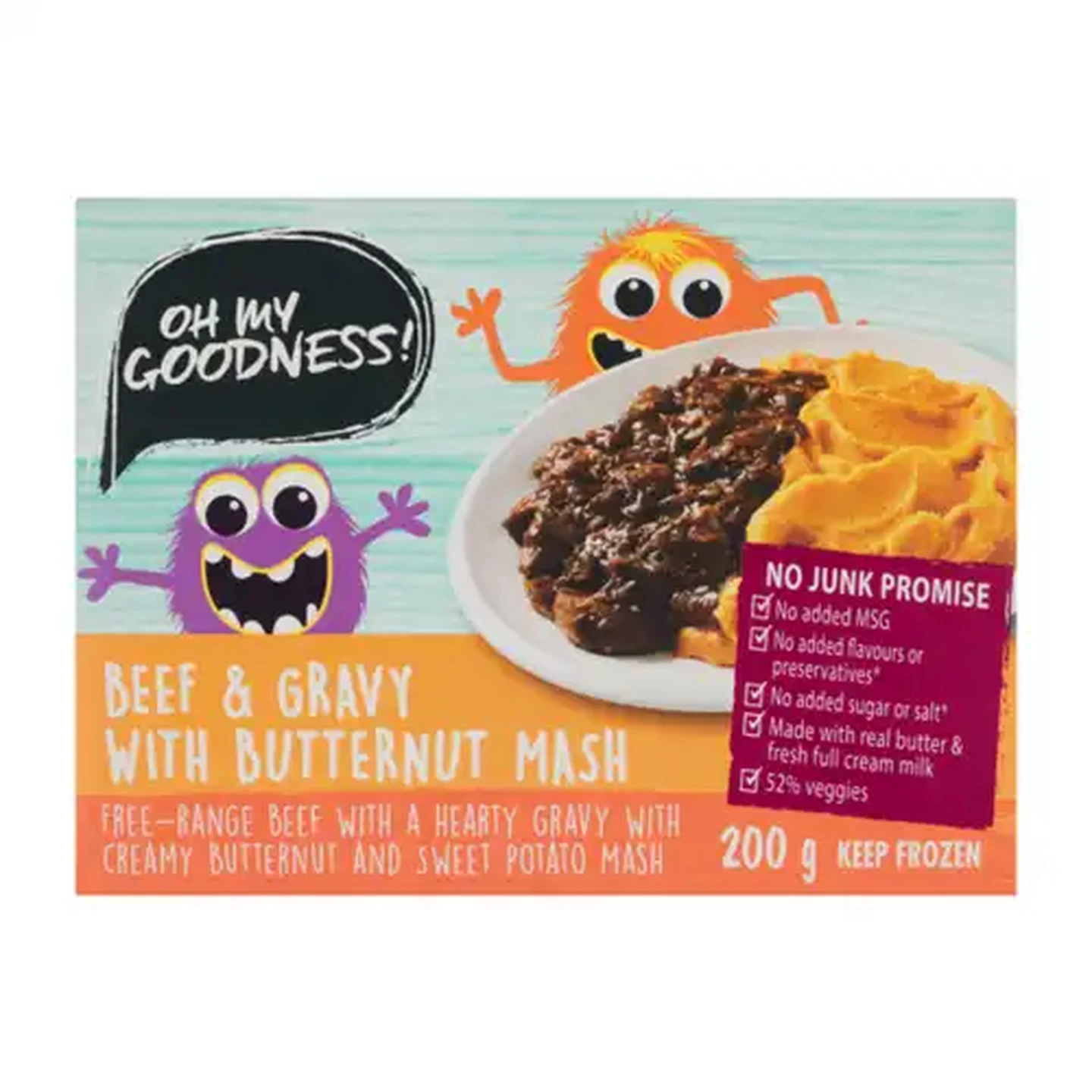 Image of Oh My Goodness! Frozen Beef & Gravy With Butternut Mash Ready Meal 200g