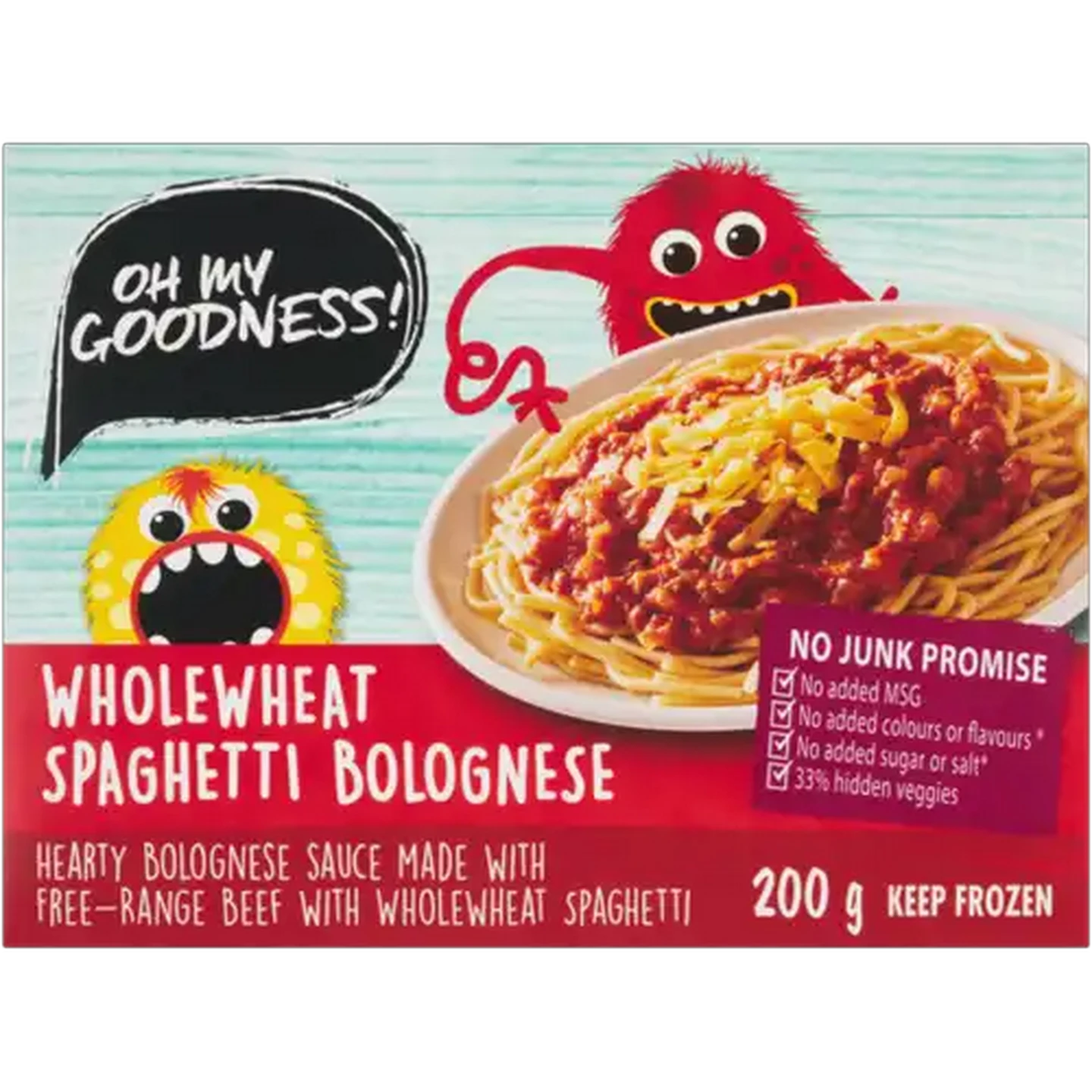 Image of Oh My Goodness! Frozen Wholewheat Spaghetti Bolognese Ready Meal 200g