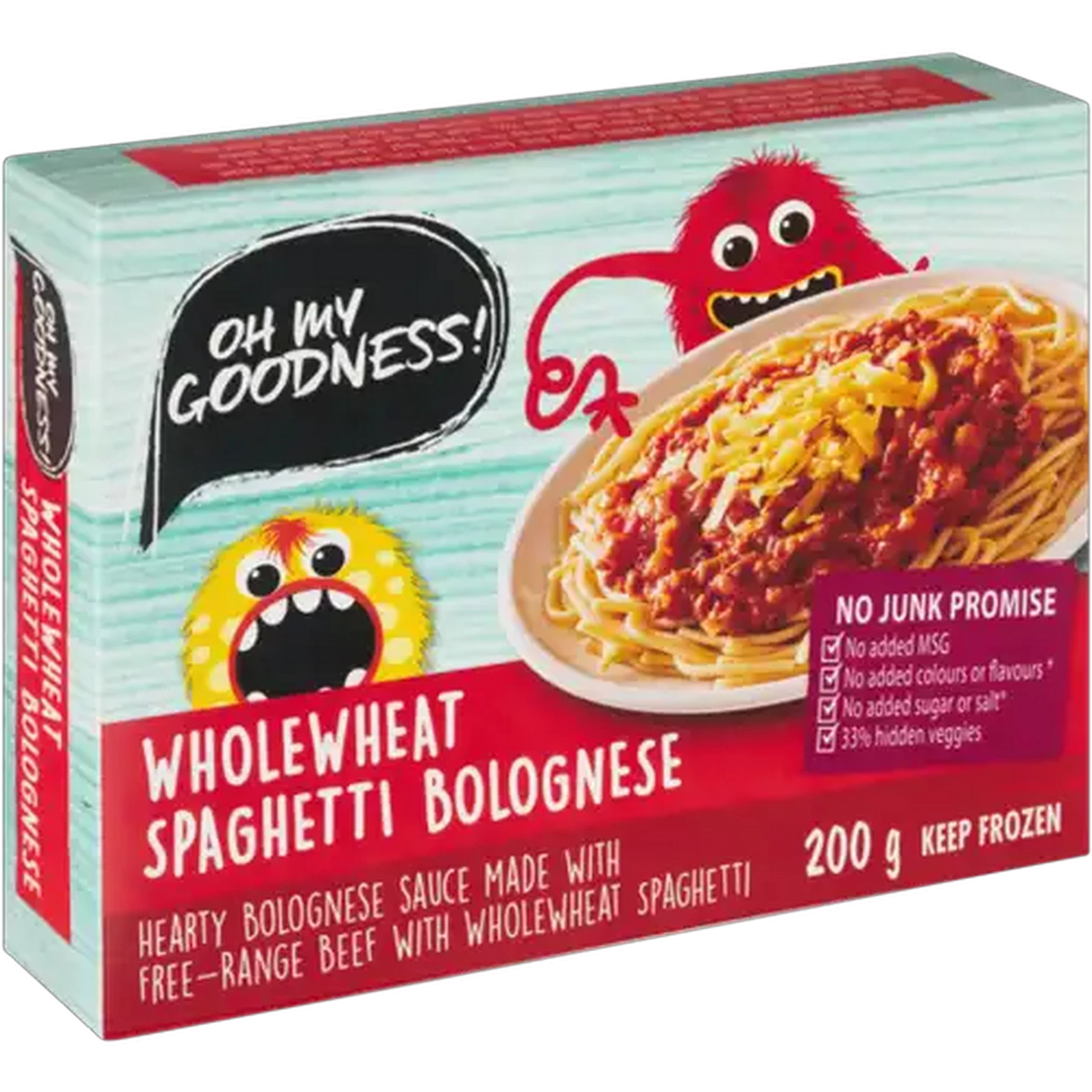 Image of Oh My Goodness! Frozen Wholewheat Spaghetti Bolognese Ready Meal 200g
