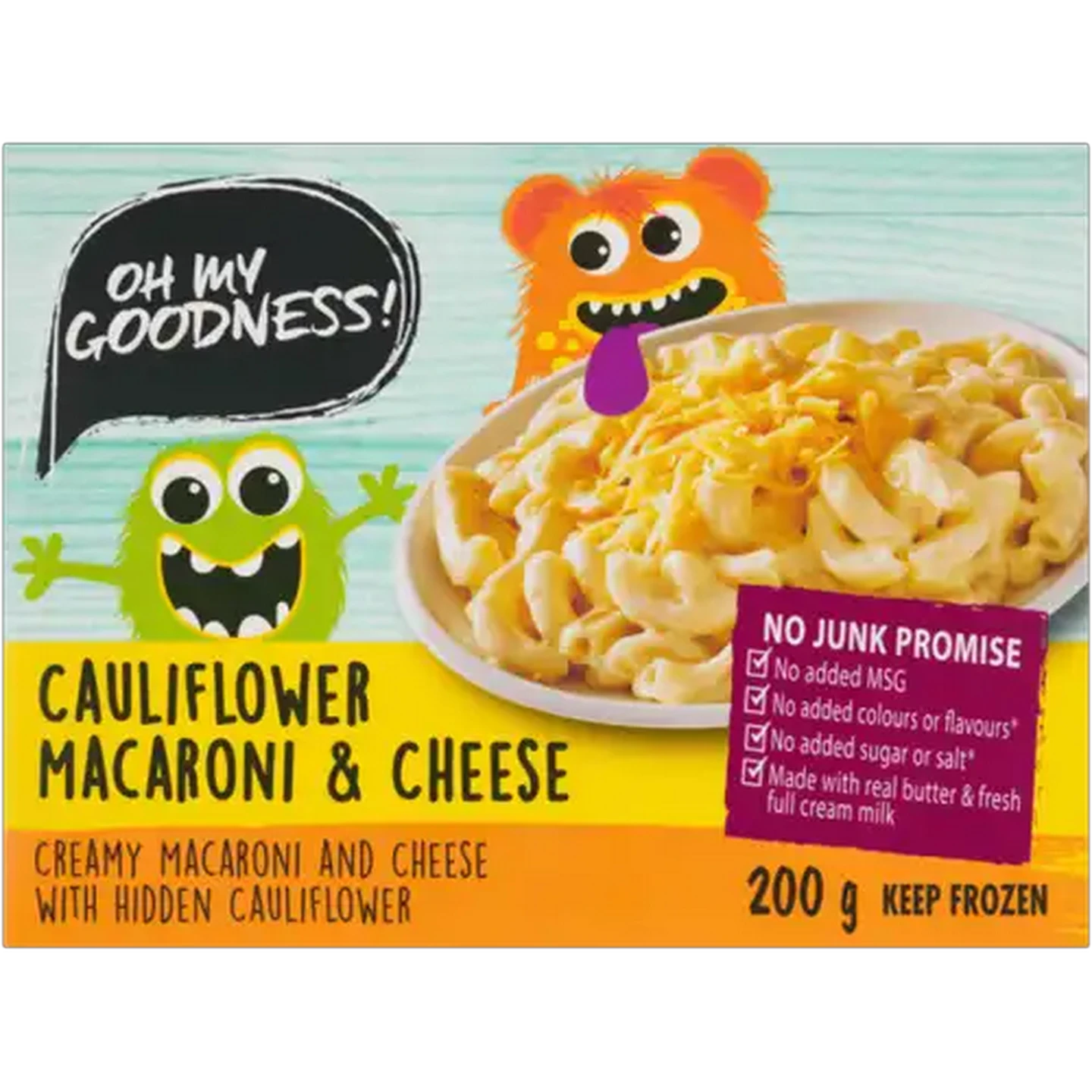 Image of Oh My Goodness! Frozen Cauliflower Macaroni & Cheese Ready Meal 200g
