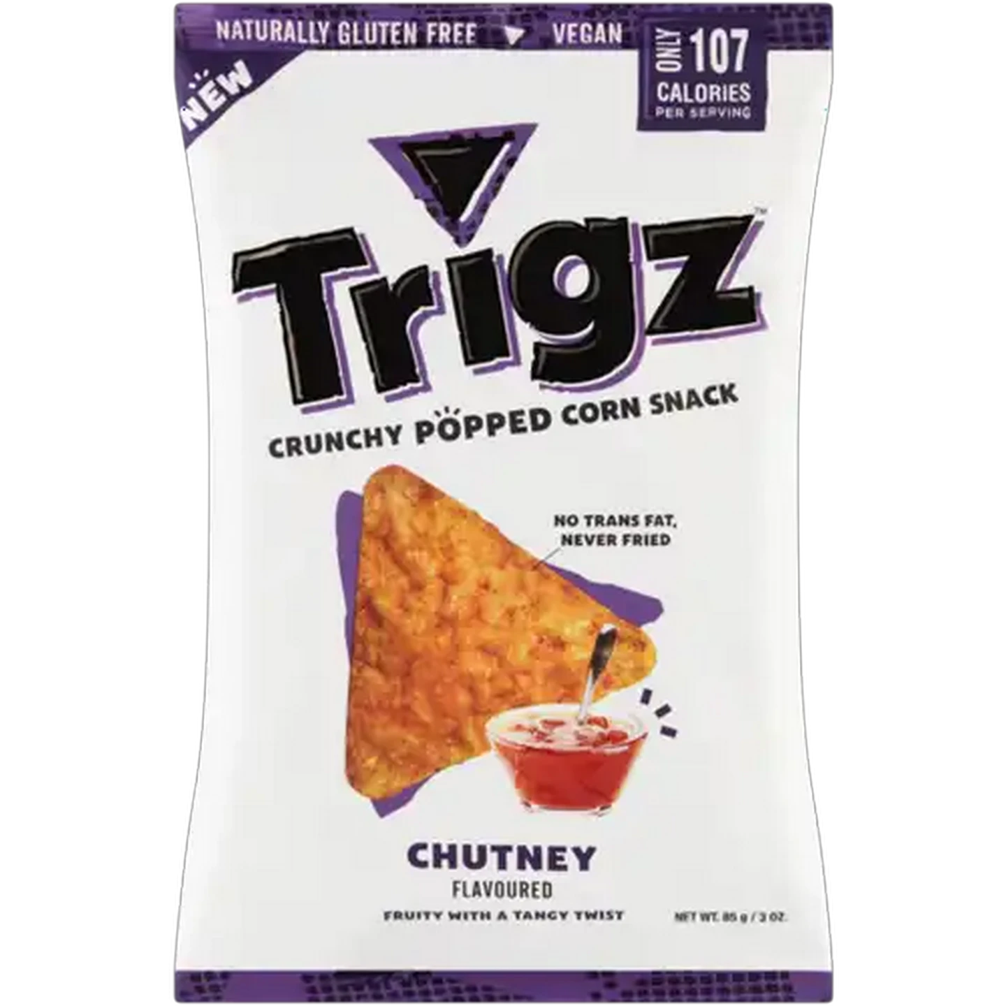 Image of Trigz Chutney Flavoured Crunchy Popped Corn Snack 85g